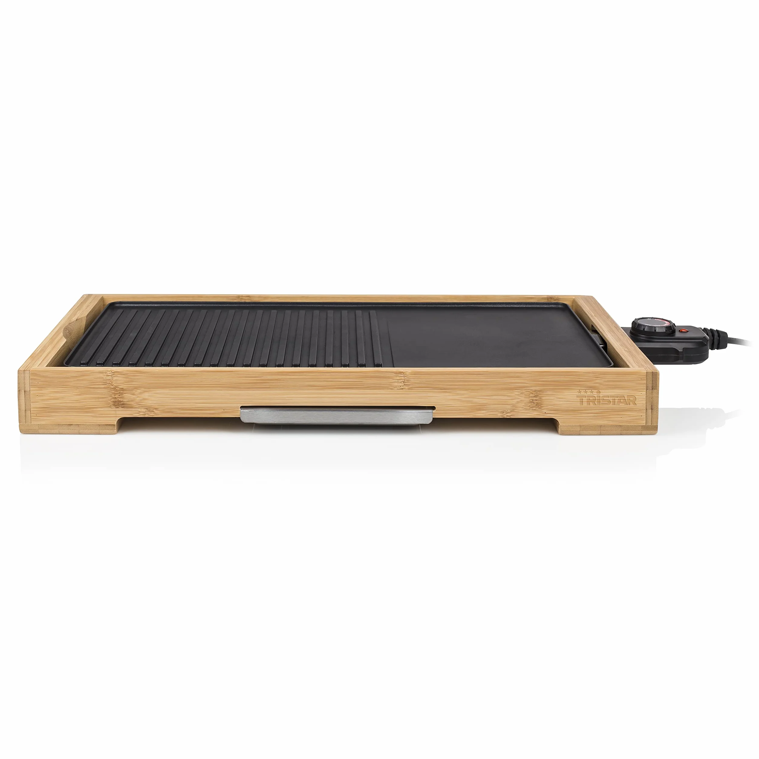 Tristar BP-2641 Bambusowy Grill Kombinowany XL z Teppanyaki, 51 x 25,4 cm