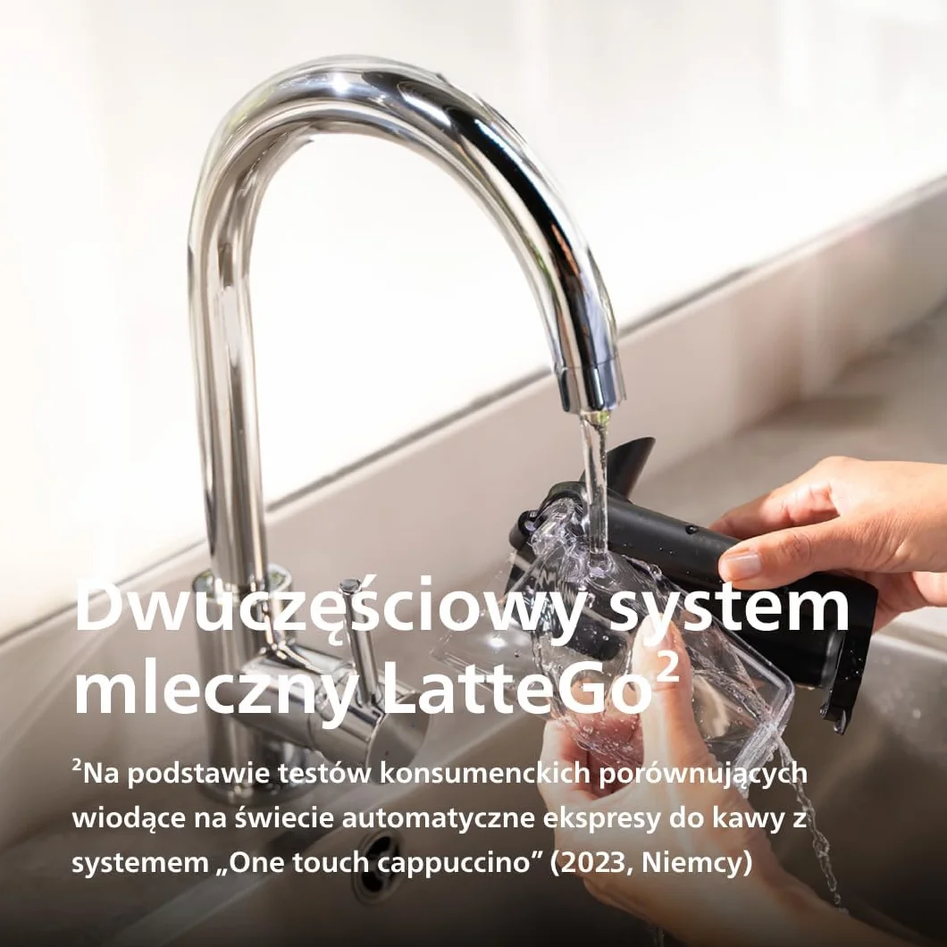 Philips w Pełni Automatyczny Ekspres do Kawy z Serii 5500-20 Kaw Gorących i Mrożonych, Szybki w Czyszczeniu System Mleczny LatteGo, Technologia SilentBrew, QuickStart Czarno-Srebrny (EP5546/70)
