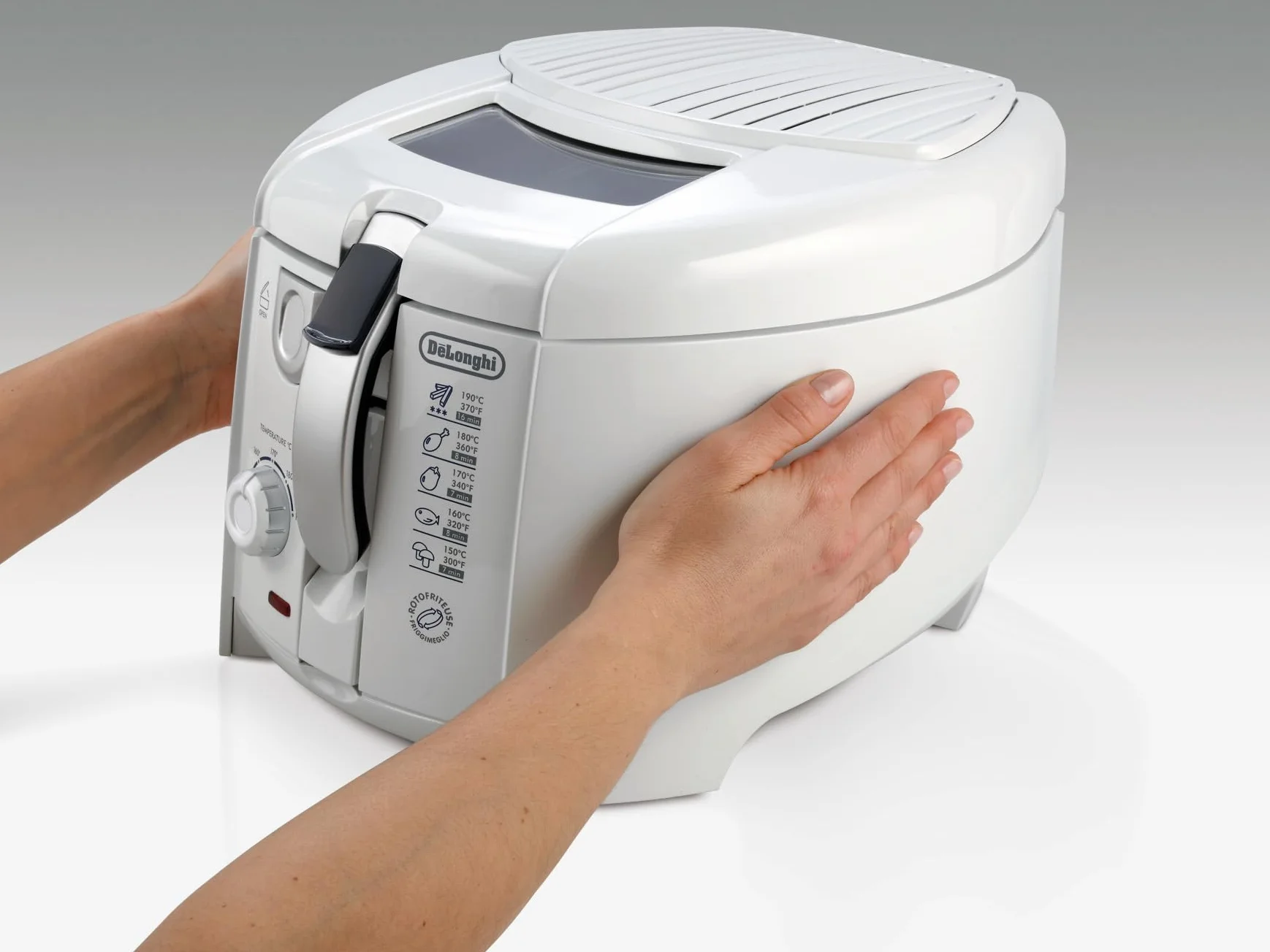 De'Longhi F28211.W1 Frytkownica RotoFry 1800 W 1,2 litra stal nierdzewna biała