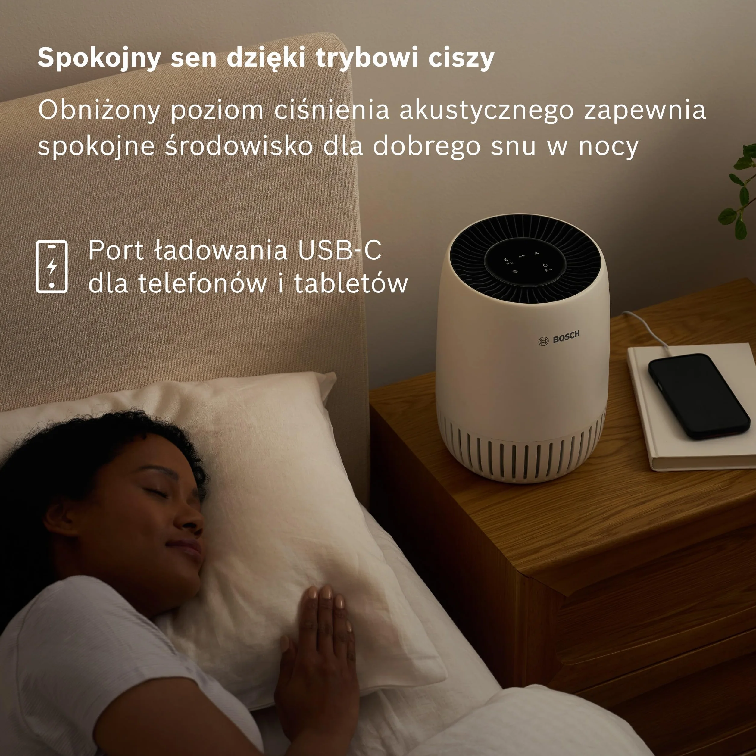 Bosch Air 1000 Oczyszczacz Powietrza – Usuwa zanieczyszczenia, zawiera filtr powietrza i tryb cichej pracy (< 25 dB(A)) – do powierzchni do 23 m² – z trybem automatycznym – CADR: 100 m³/h