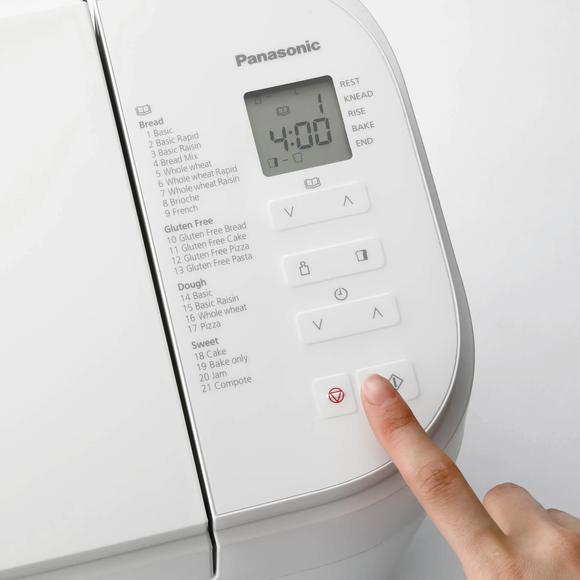 Panasonic SD-B2510WXE Wypiekacz do chleba 21 programów podwójny czujnik temperatury timer 4 programy bezglutenowe biały
