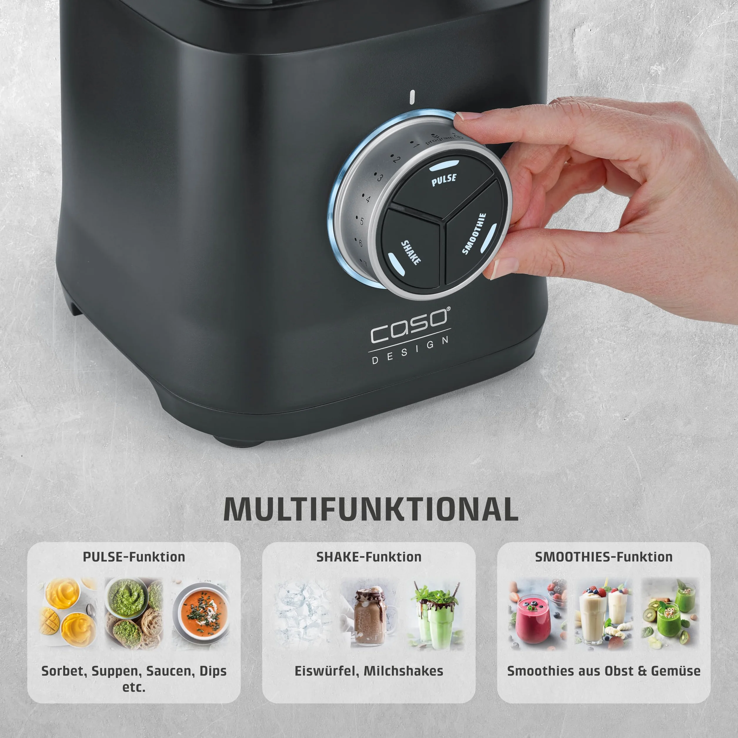 CASO PowerBlender B 2000 profesjonalny mikser stojący 30 000 obr./min, pojemnik z tritanu, 8-krotny system noży
