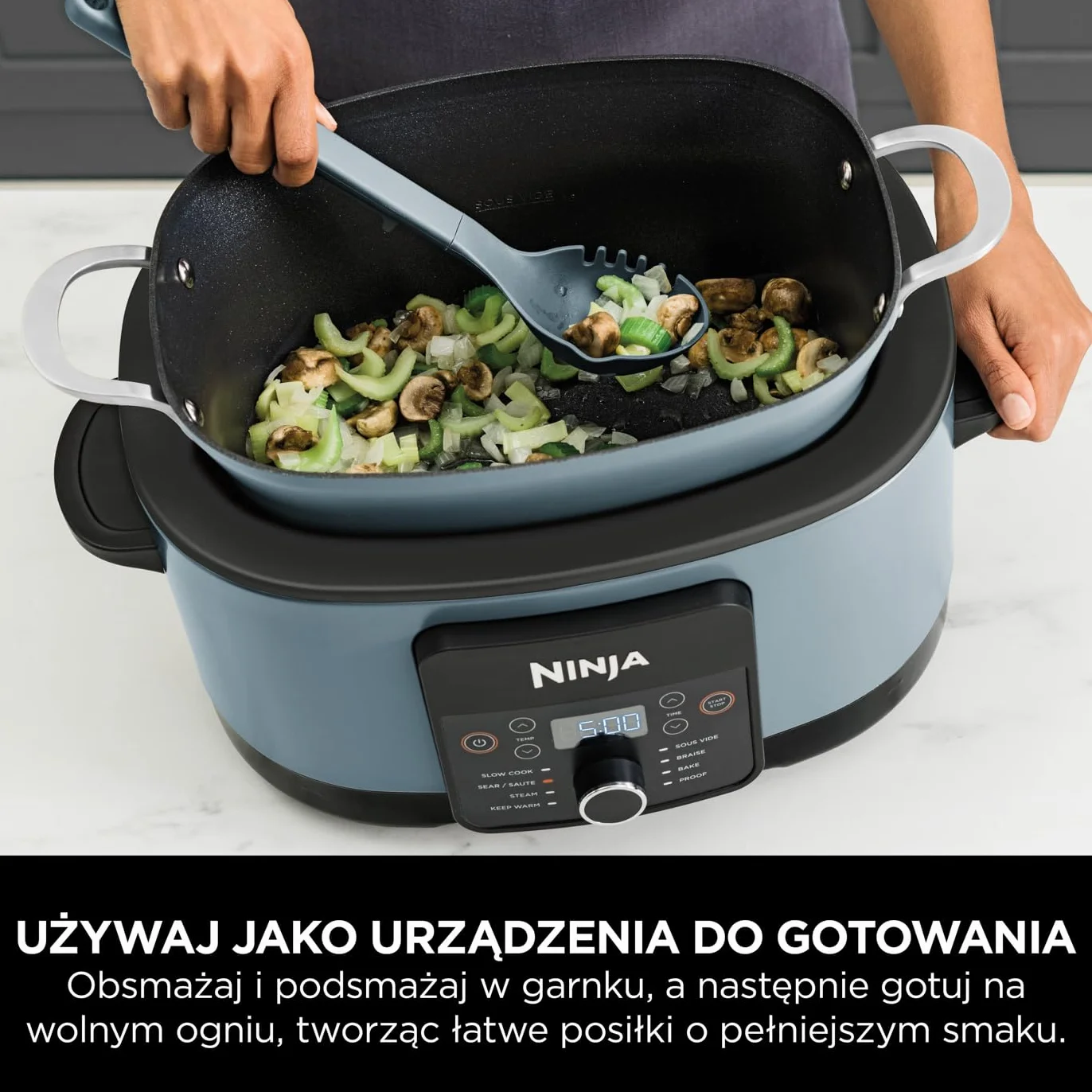 Ninja Foodi 8L PossibleCooker, cyfrowy wolnowar nieprzywierający i garnek wielofunkcyjny 8 w 1 z akcesoriami, powolne gotowanie, gotowanie na parze, smażenie, pieczenie i inne - na 8 porcji, MC1001EU
