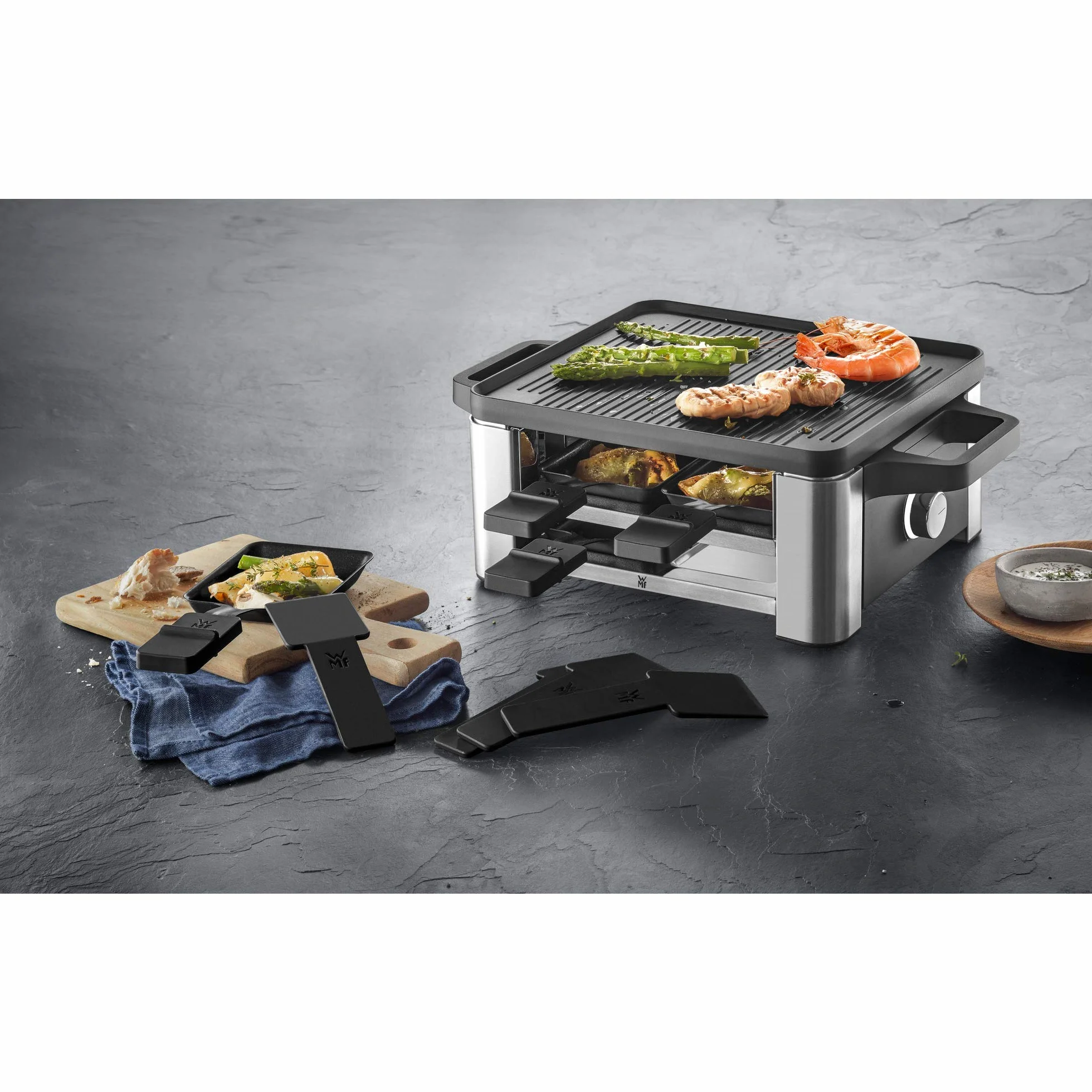 WMF Lono Raclette grill 870 W stal nierdzewna matowa dla 4 osób