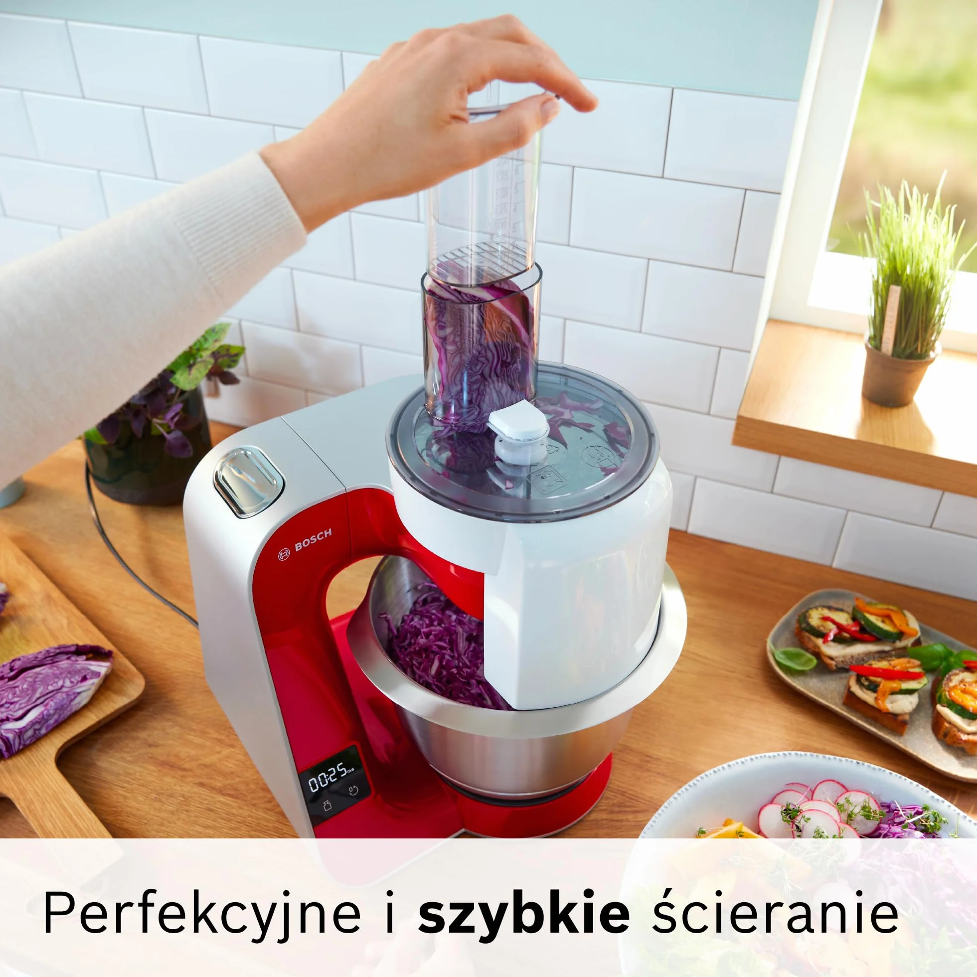 Bosch MUM5X720 Mikser Stojący 1000 W Misa 3,9 l Stal Nierdzewna Czerwony