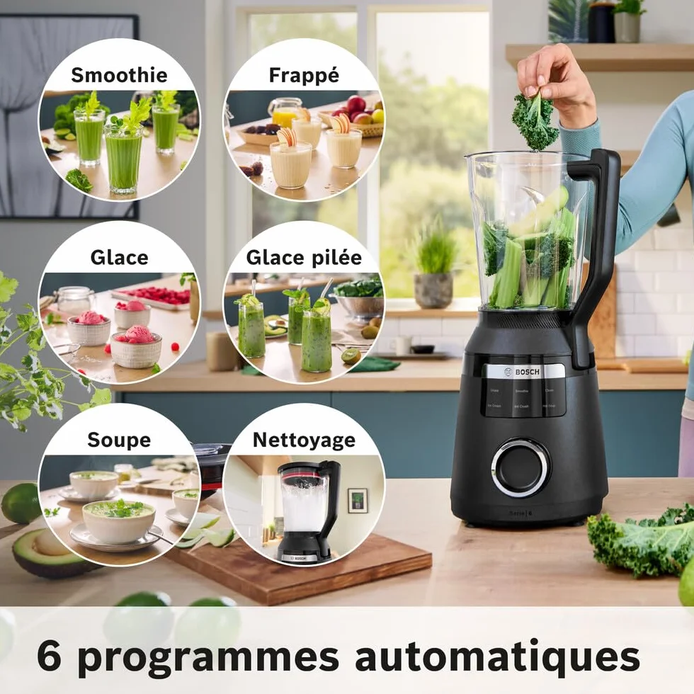 Bosch Blender wysokoobrotowy VitaPower MMB6652B 1800 W 45000 obr./min dzbanek Tritan ProSpeed