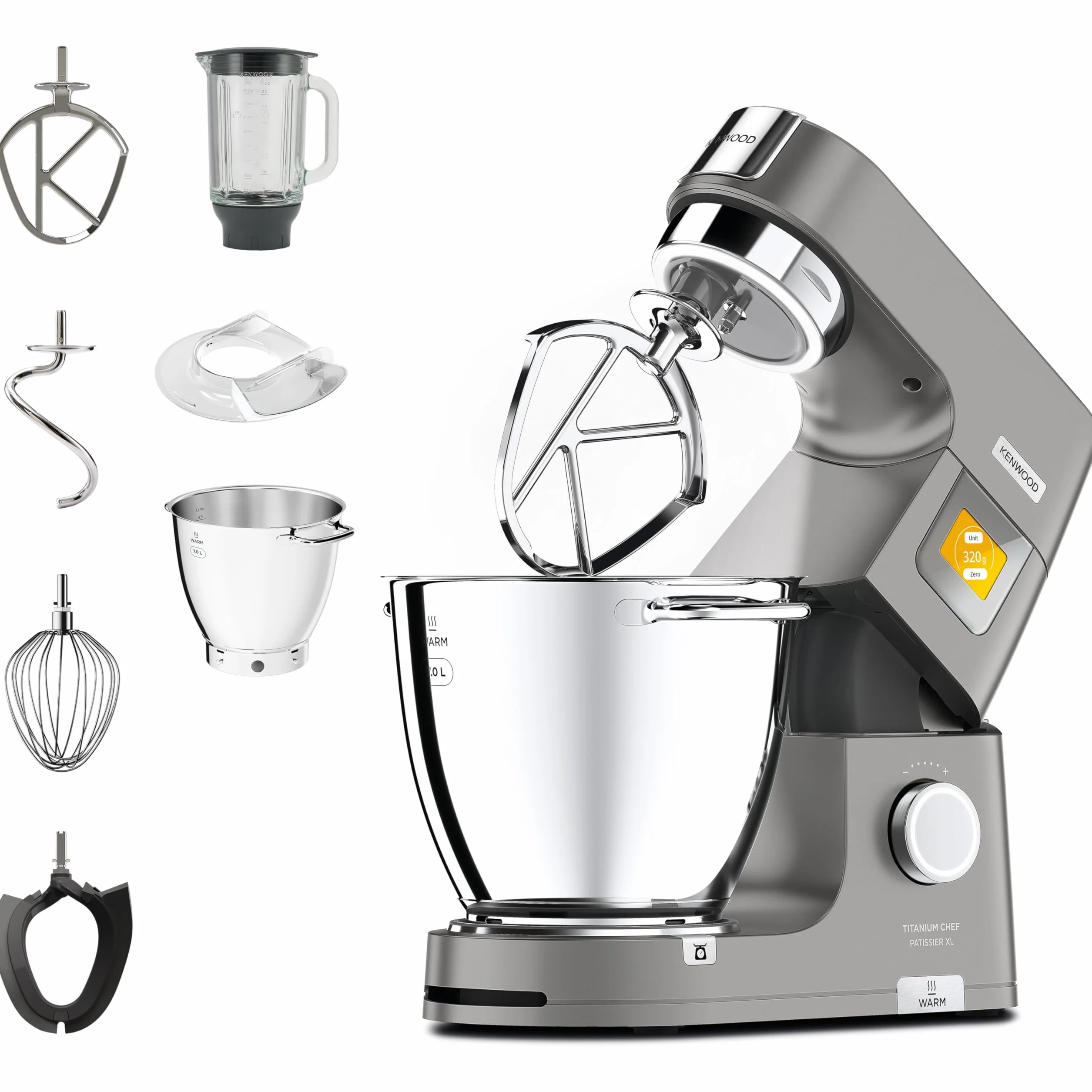 Kenwood Titanium Chef Patissierxl Robot Kuchenny, Srebrny, 1400 W