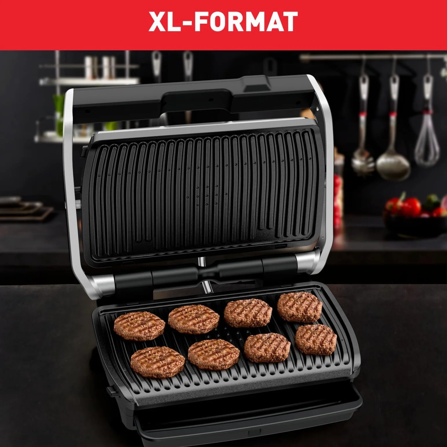 Tefal GC760D Grill, Szary/Czarny, 44,4 x 34,3 x 18 cm, 7,2 kg