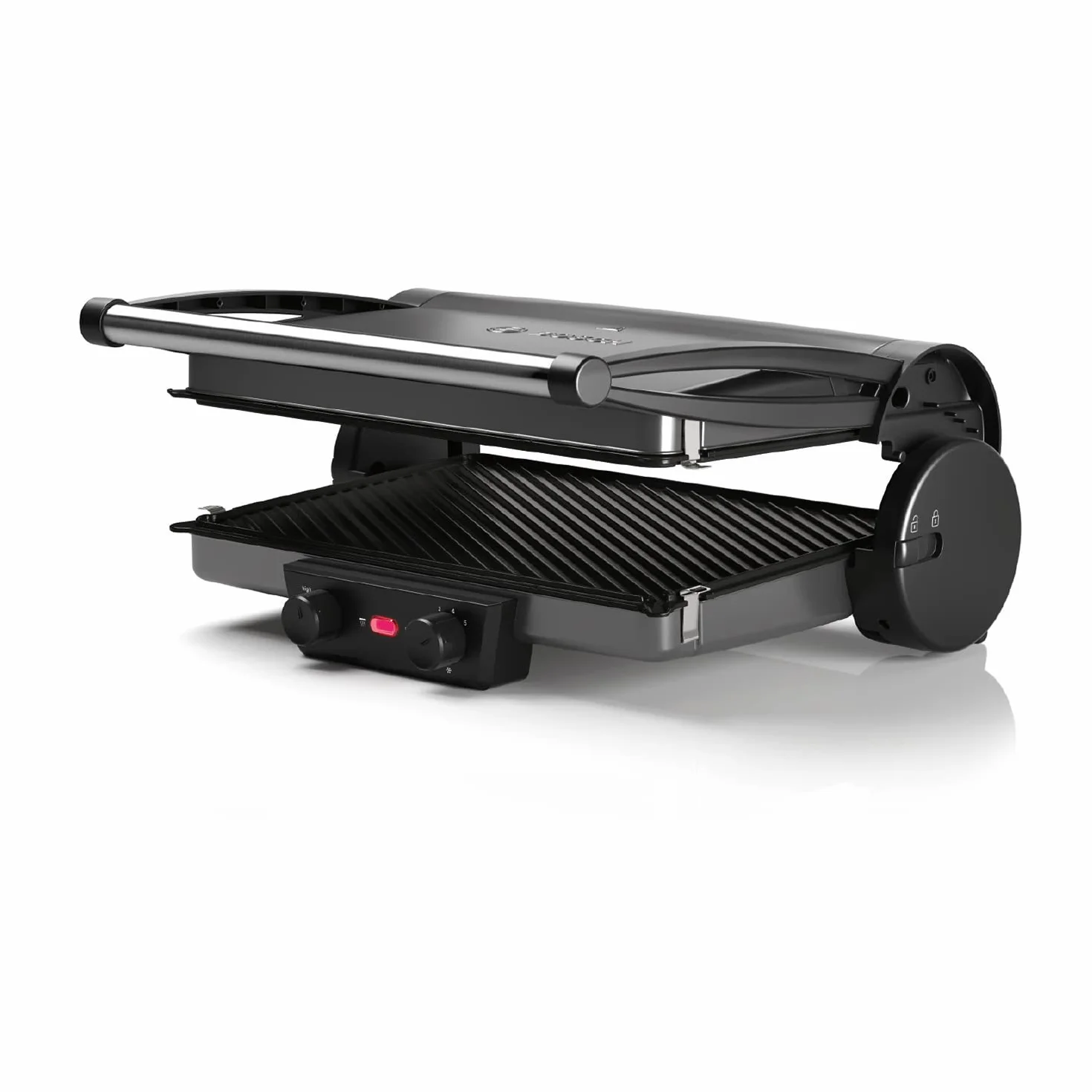 Bosch Grill elektryczny TCG4215, 2000 W, 3 pozycje grillowania, podwójna regulacja temperatury, wyjmowane płyty, łatwe czyszczenie
