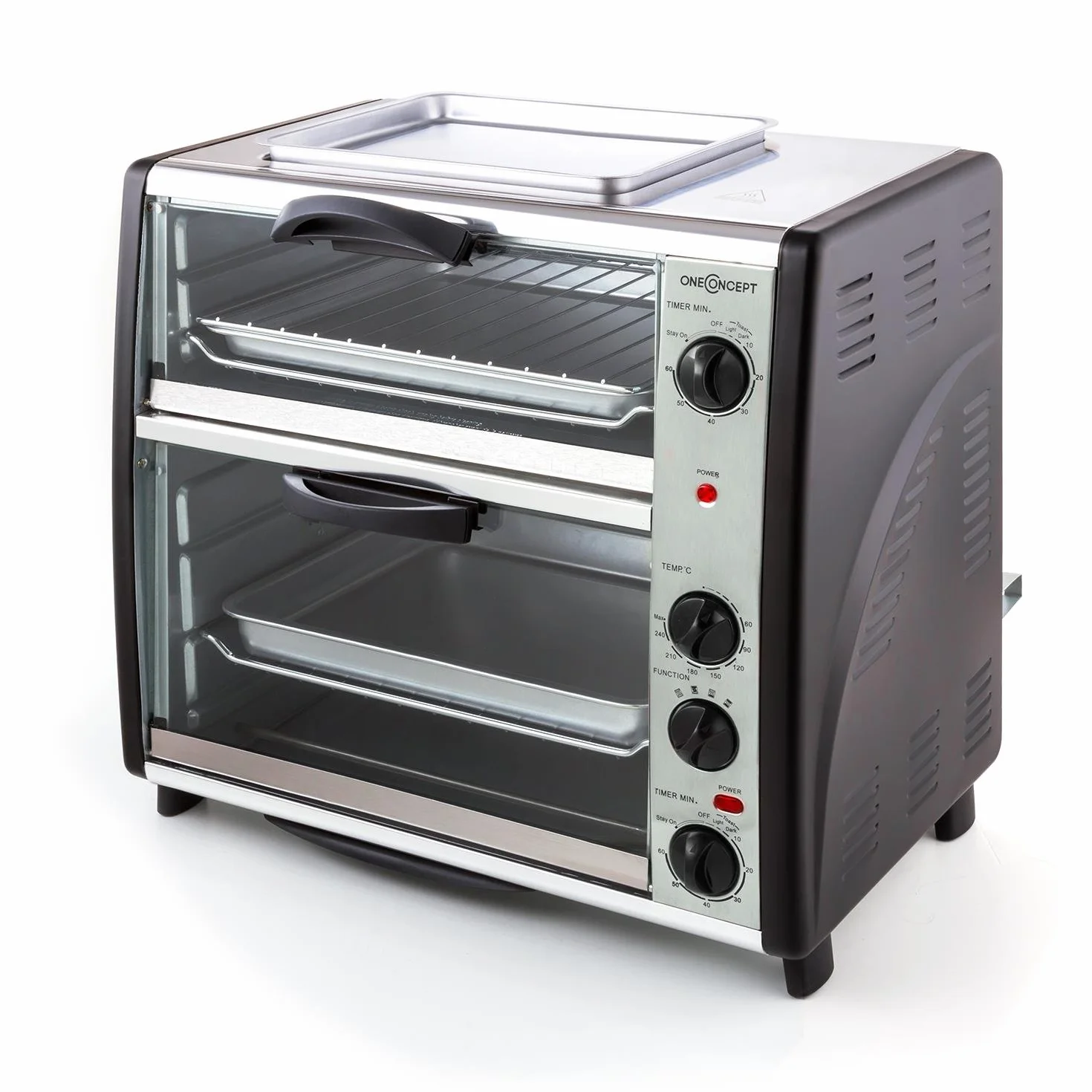 oneConcept Podwójny piekarnik elektryczny 42 L 2400 W Stal nierdzewna Srebrny
