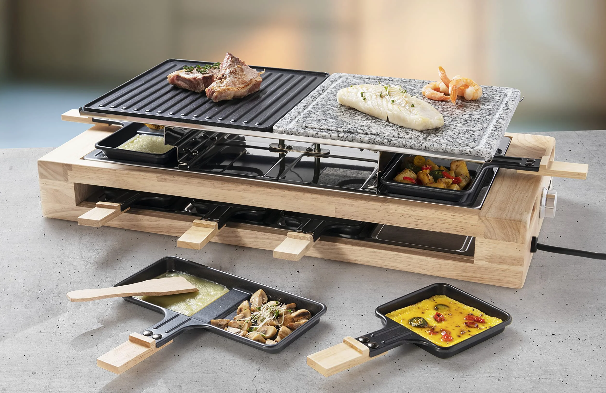 Bestron Grill elektryczny do raclette XL 1500 W z kamieniem naturalnym i powłoką nieprzywierającą