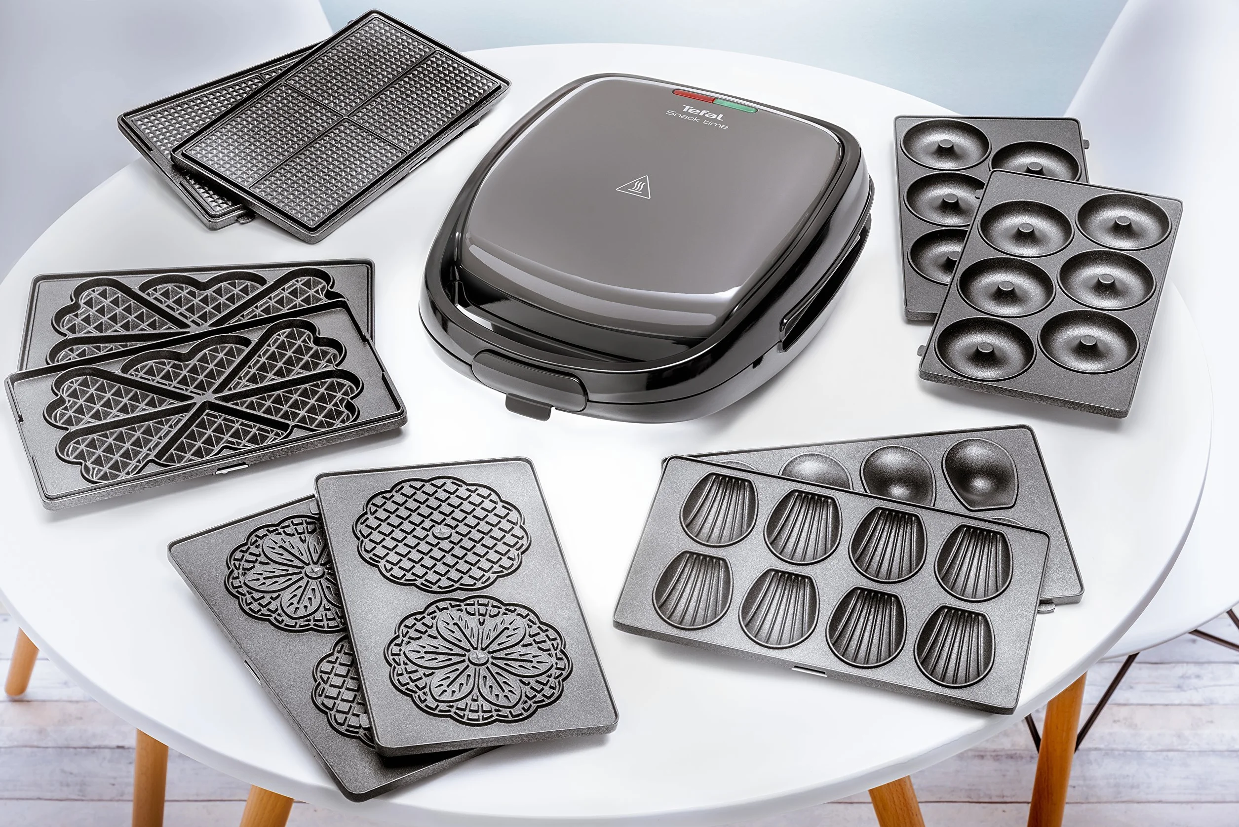 Tefal SW341B Snack Time Gofrownica i Opiekacz 2 w 1, moc 700 W, snack collection, czarny