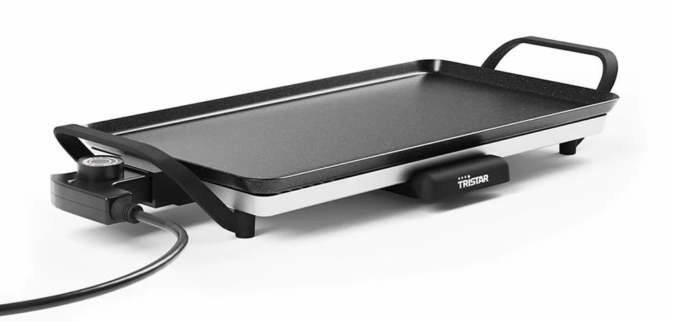 Tristar Grill Stołowy Slim M 46x26 cm Powłoka Nieprzywierająca Zdejmowane Uchwyty Cool-Touch Regulowany Termostat