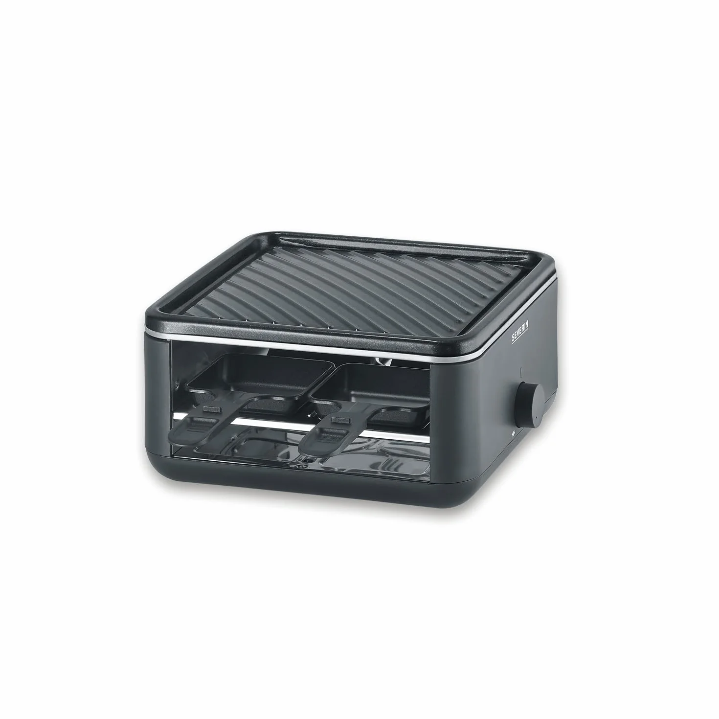 SEVERIN Raclette Grill 800 W z 4 Patelniami, Powłoka Nieprzywierająca, Czarny RG 2360