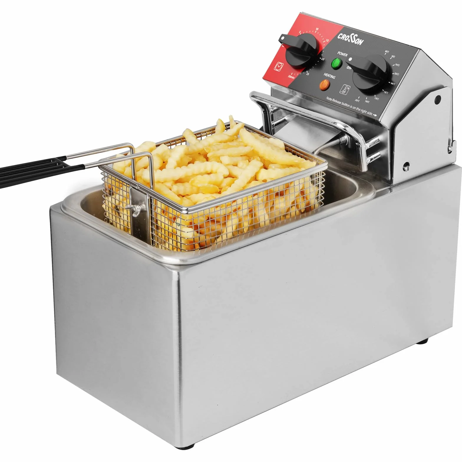 CROSSON Podwójny zbiornik 20 lbs Electric Deep Fryer (4 l pojedynczy zbiornik)
