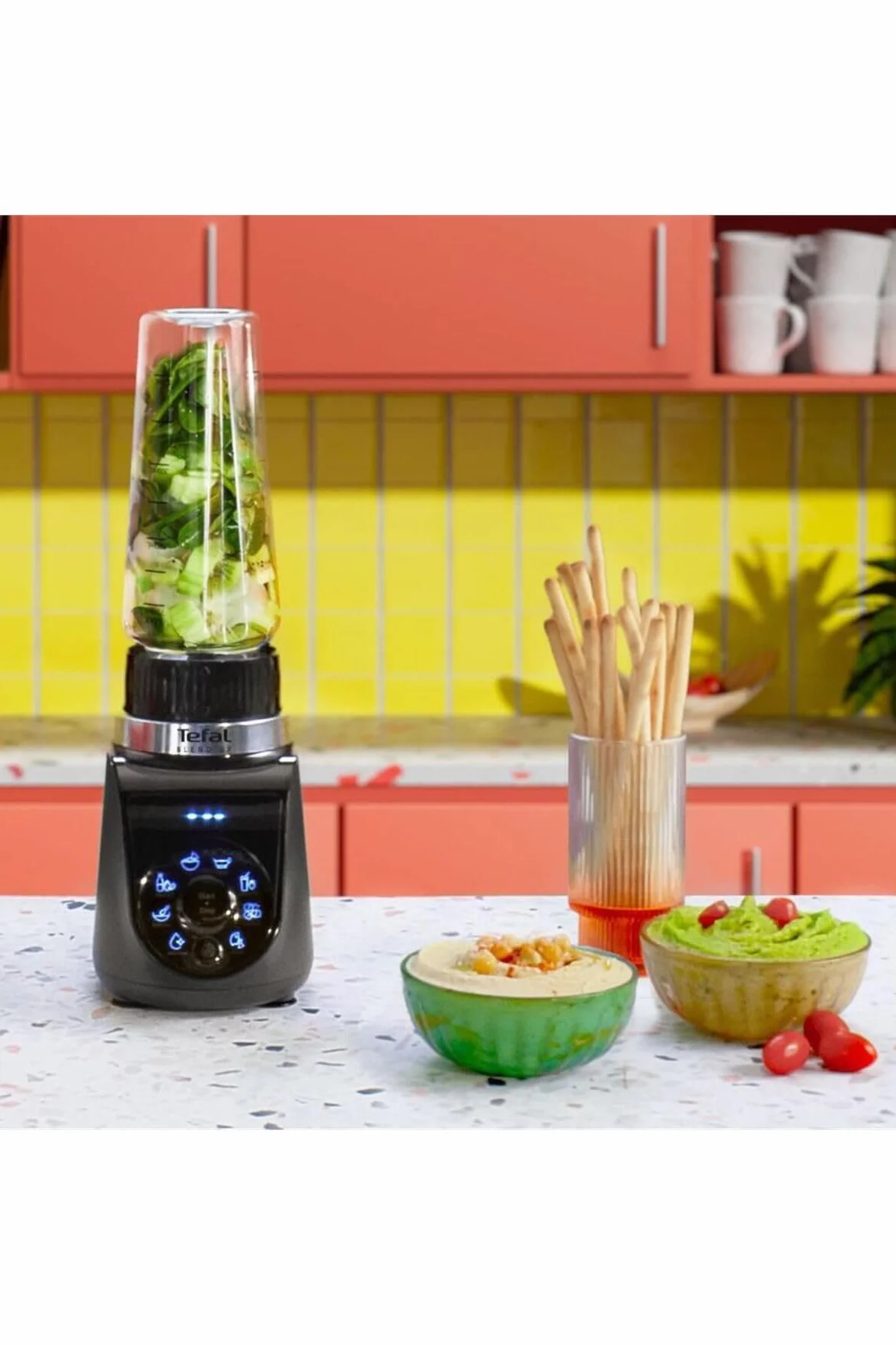 Tefal BL19H4 Blend Up mini blender, 8 programów, kruszenie lodu, noże Powelix, niebieski