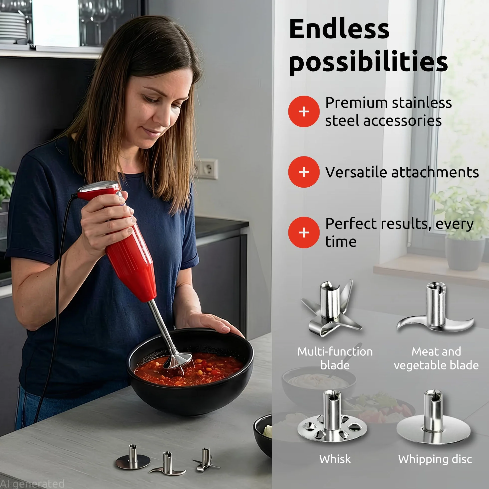 Bamix M350 Maxx blender ręczny czerwony