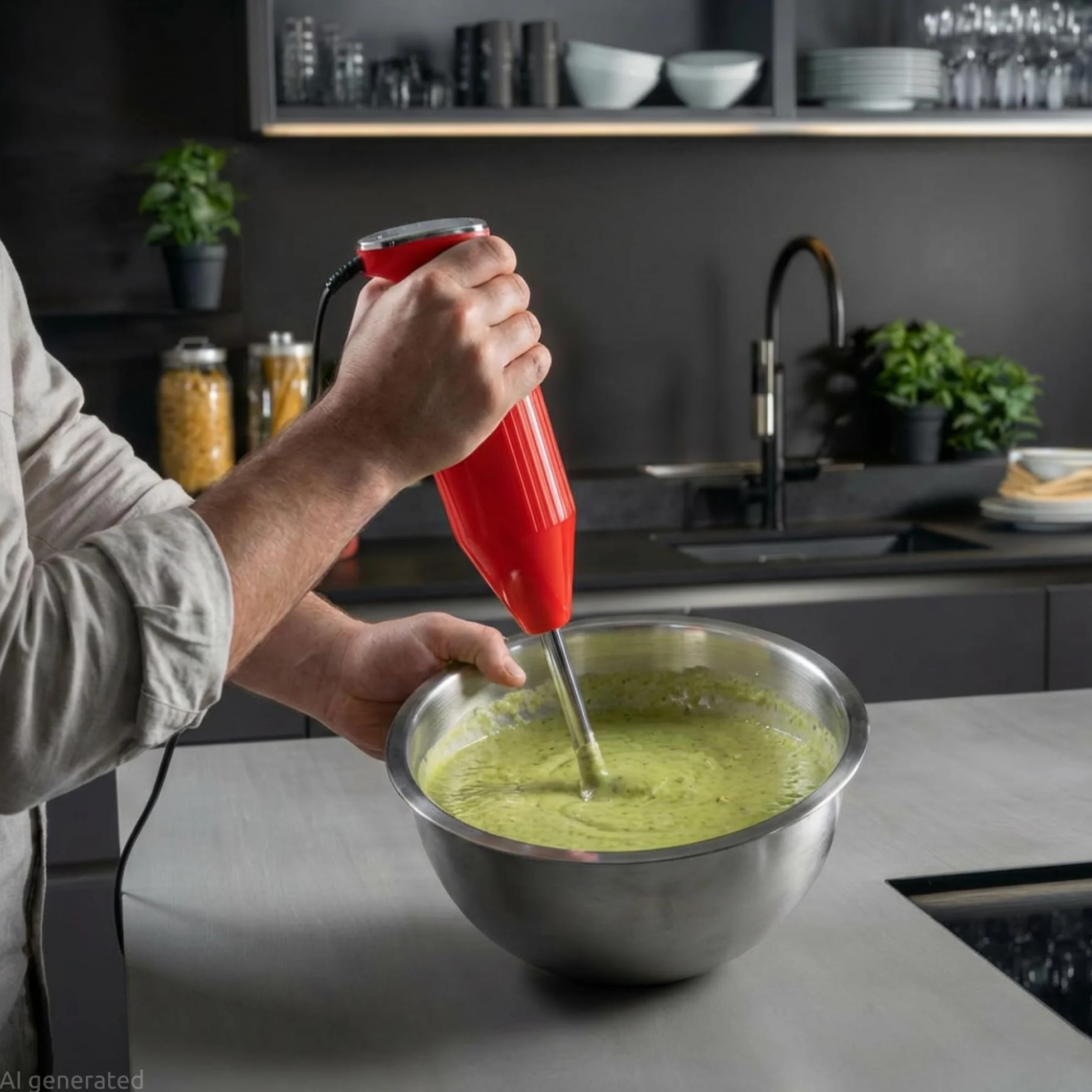 Bamix M350 Maxx blender ręczny czerwony
