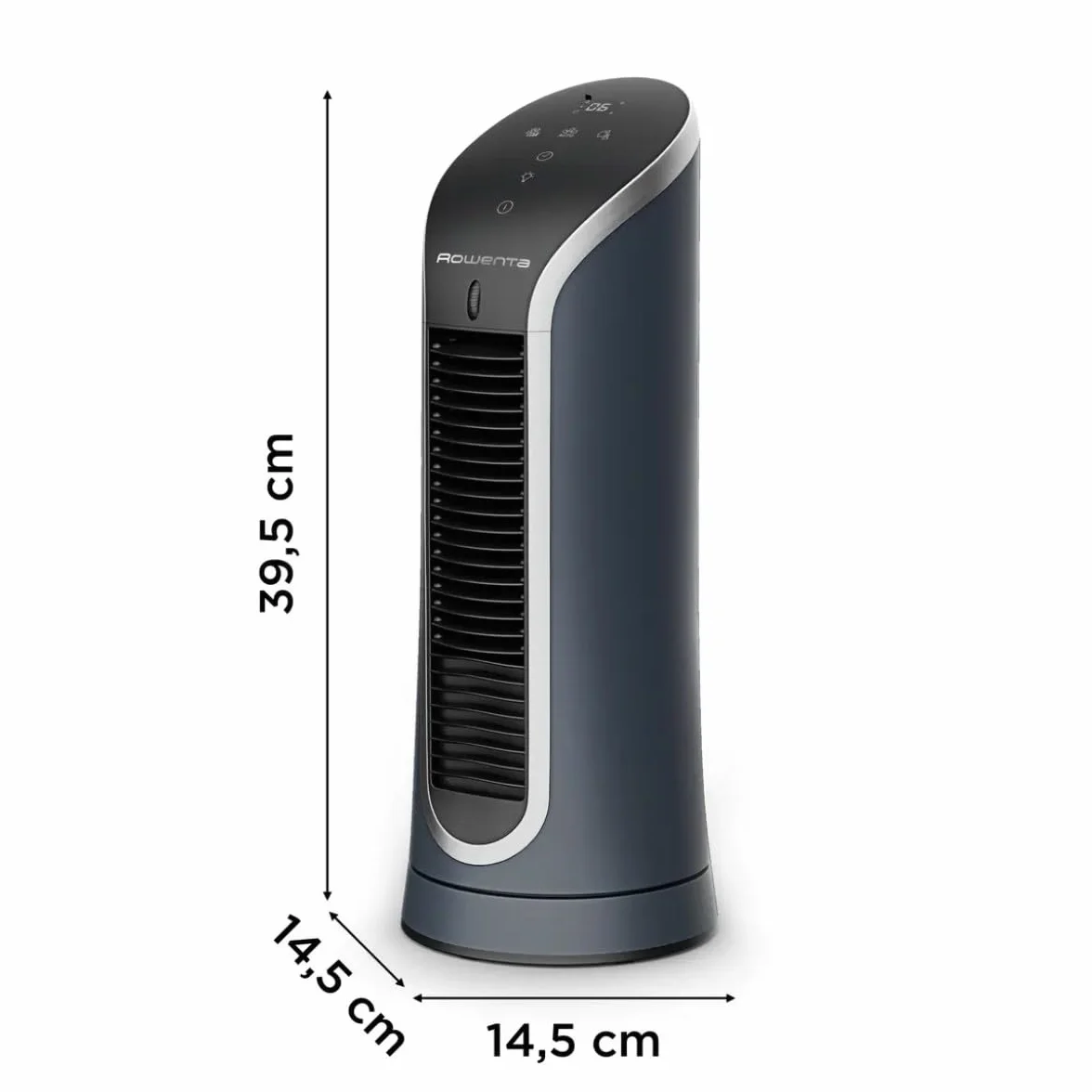 Rowenta Eole kompaktowy wentylator wieżowy, 6 prędkości, 2 tryby, timer 8h, czarny