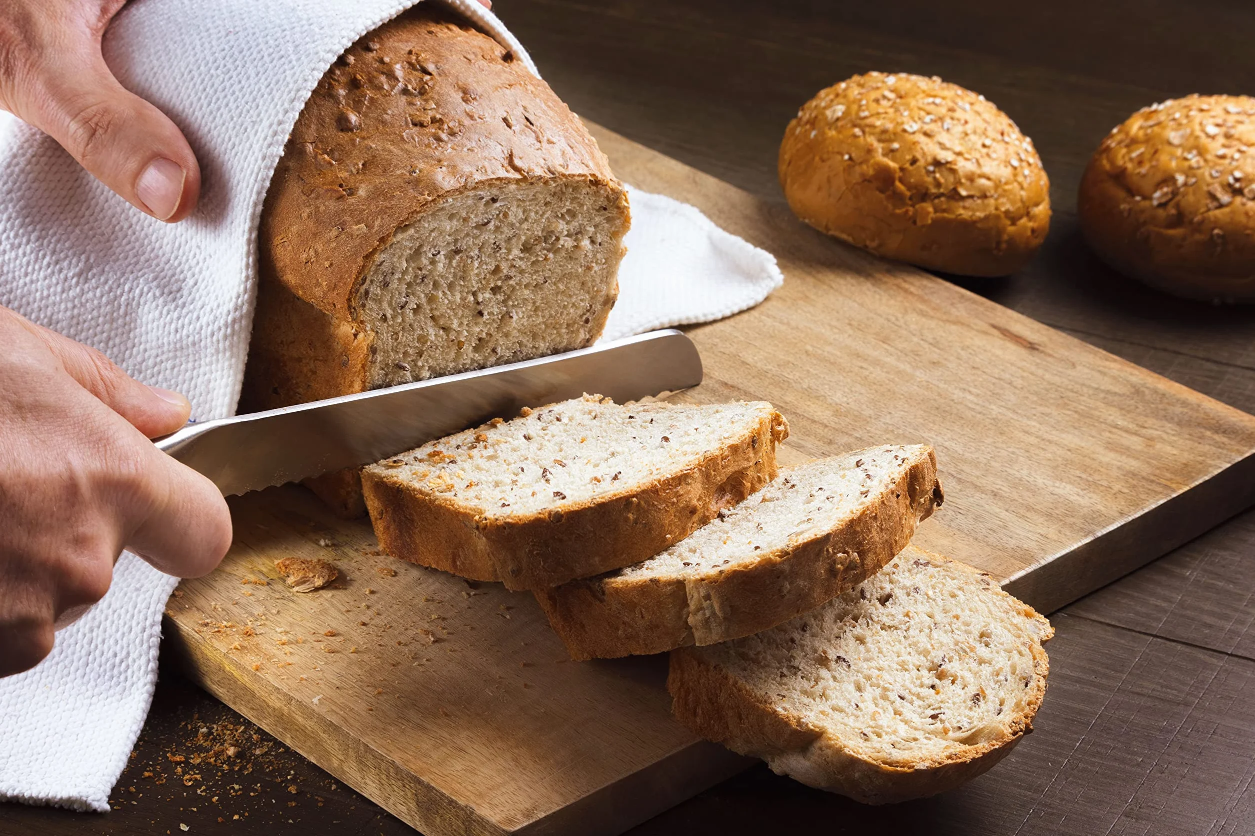 Moulinex OW6101 Home Bread Bagieette automat do pieczenia chleba | na maks. 1,5 kg chleba | 16 programów | chleb domowej roboty | forma do chleba z powłoką zapobiegającą przywieraniu | w zestawie blacha do bagietek i zeszyt z przepisami | kolor biały