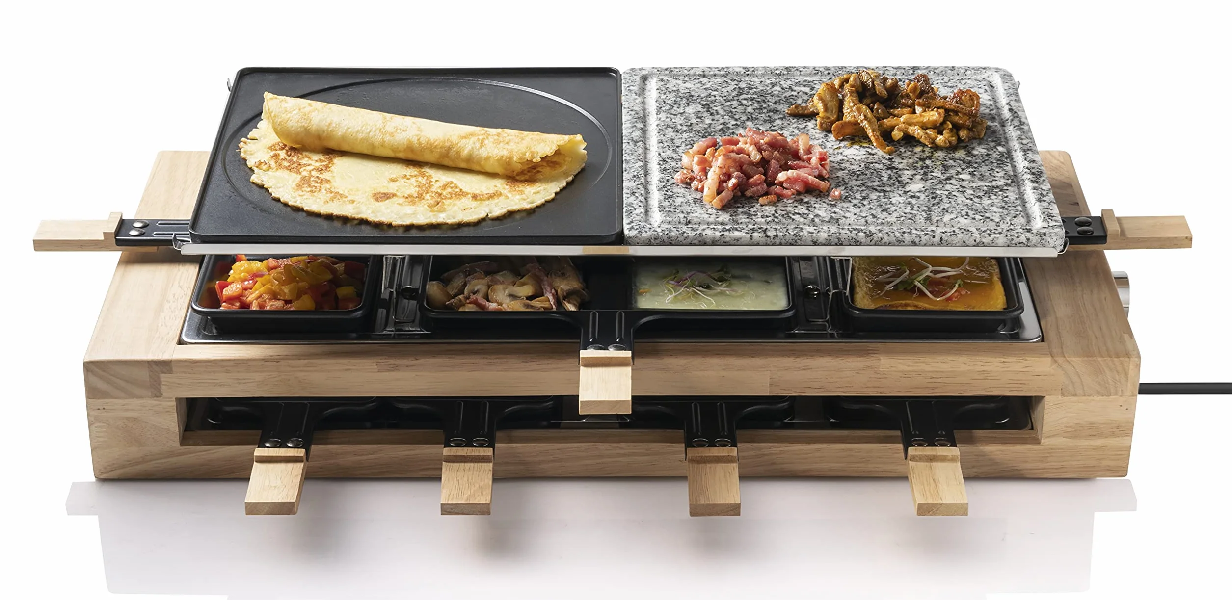 Bestron Grill elektryczny do raclette XL 1500 W z kamieniem naturalnym i powłoką nieprzywierającą