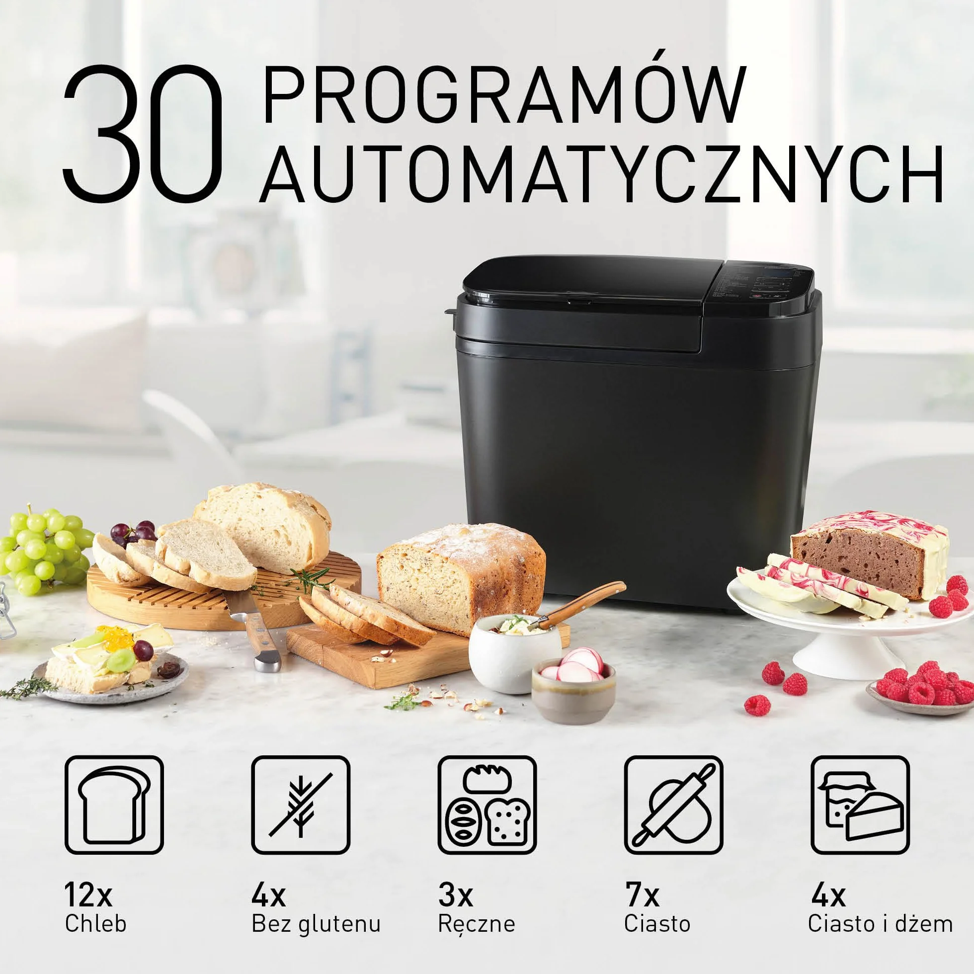 Panasonic SD-R2530 wypiekacz do chleba (30 programów wypieku, 2 czujniki temperatury, cyfrowy timer do 13h, 3 rozmiary bochenka, dozownik bakalii), czarny