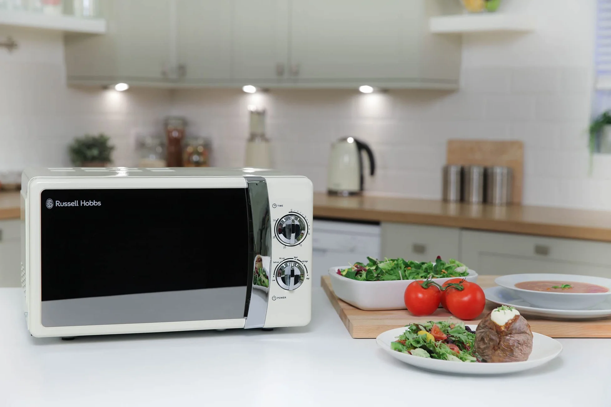 Russell Hobbs RHMM701C Ręczna Kuchenka Mikrofalowa Solo 700 W 17 l 5 Poziomów Mocy