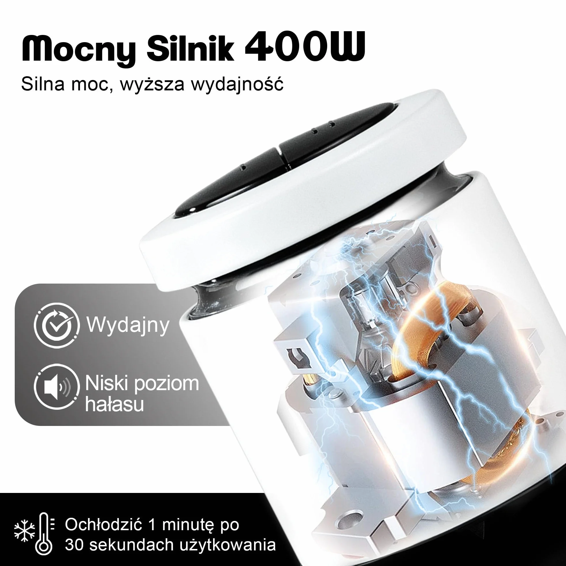 Kitchen in the Box Elektryczna Rozdrabniacz Kuchenny,400W Elektryczna Maszynka do Mięsa z 2 Miskami (2L+2L) i 2 Podwójnymi Ostrza,Wielofunkcyjny Rozdrabniacz do Warzyw/Cebuli/Owoców/Żywność Dziecięca