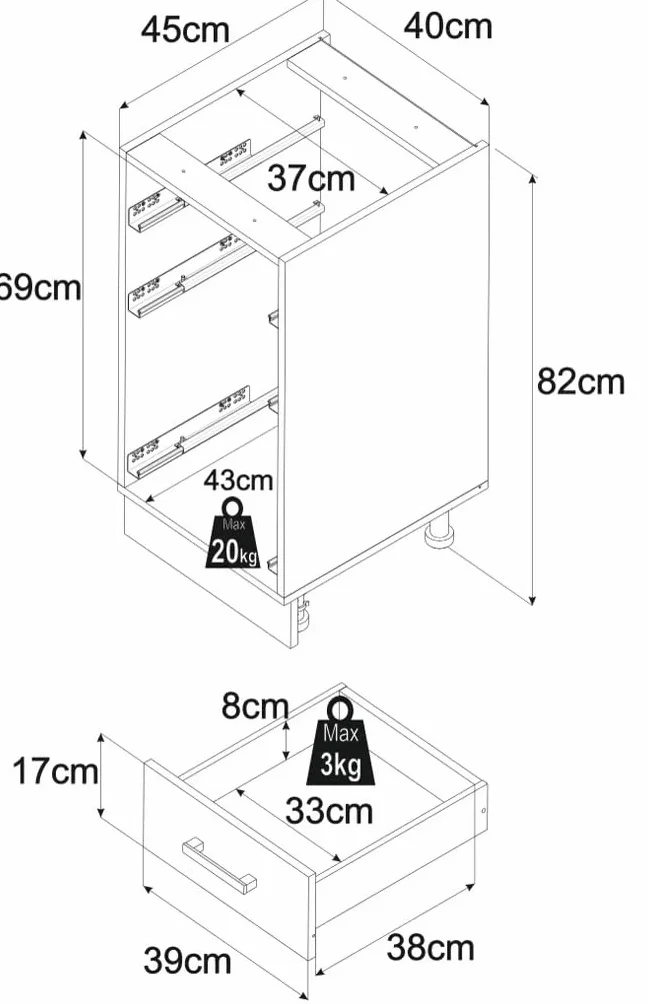 Zestaw Mebli Kuchennych 260 cm, Zabudowa Kuchenna z Szafkami, Słupek Gospodarczy, Kuchnia Modułowa, Biały Mat
