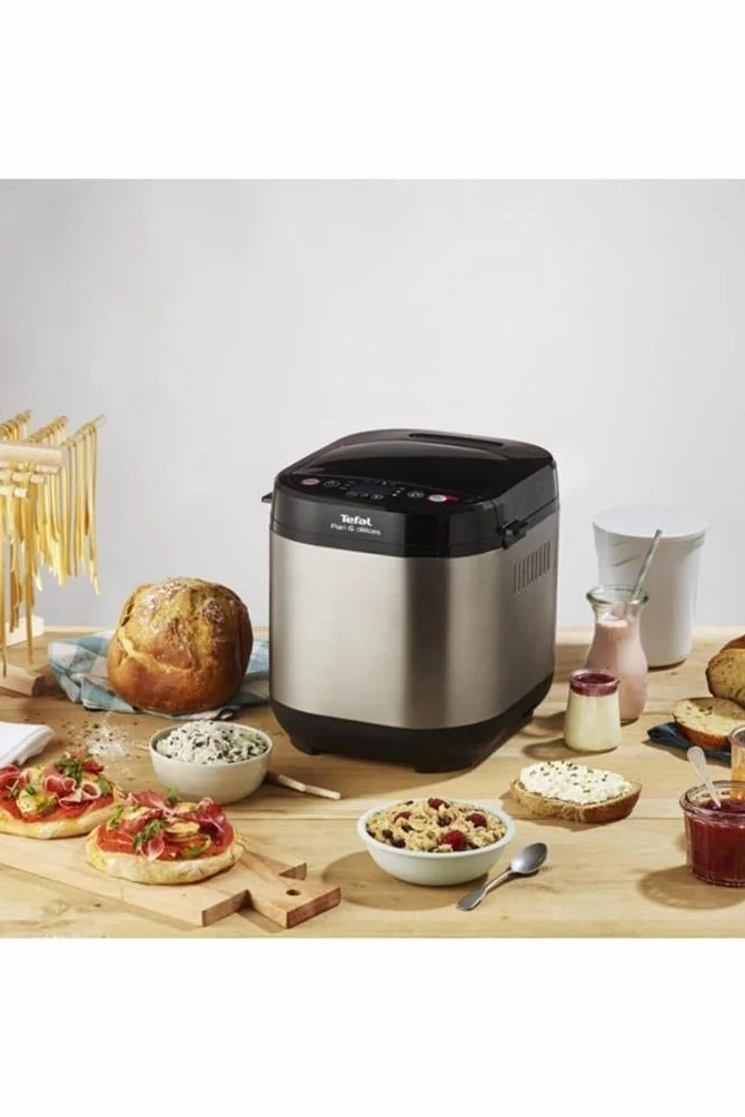 Tefal PF240E Wypiekacz do chleba, 20 programów, timer opóźnienia startu 15h, utrzymanie ciepła 1h, czarny/srebrny