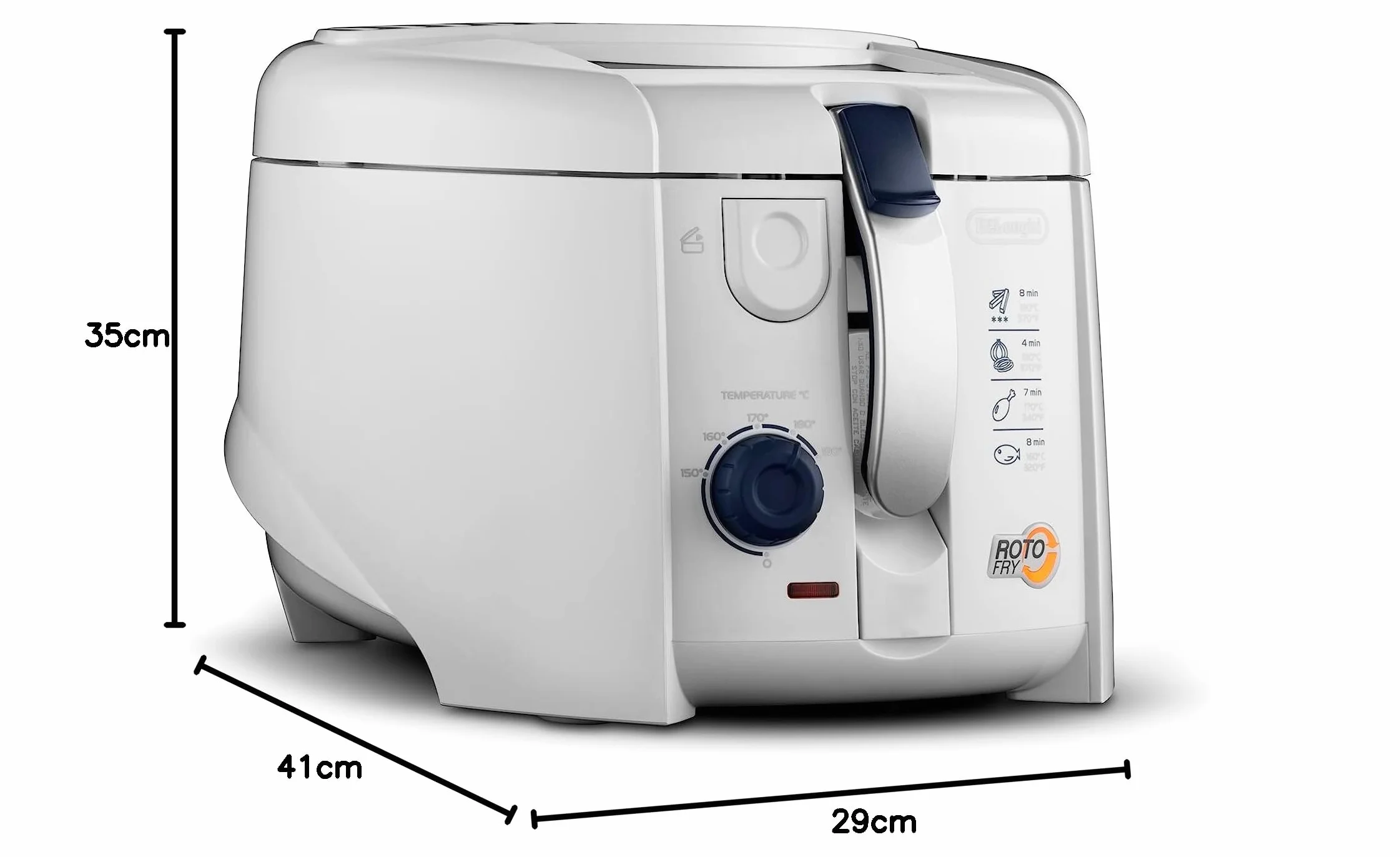 De'Longhi F28211.W1 Frytkownica RotoFry 1800 W 1,2 litra stal nierdzewna biała