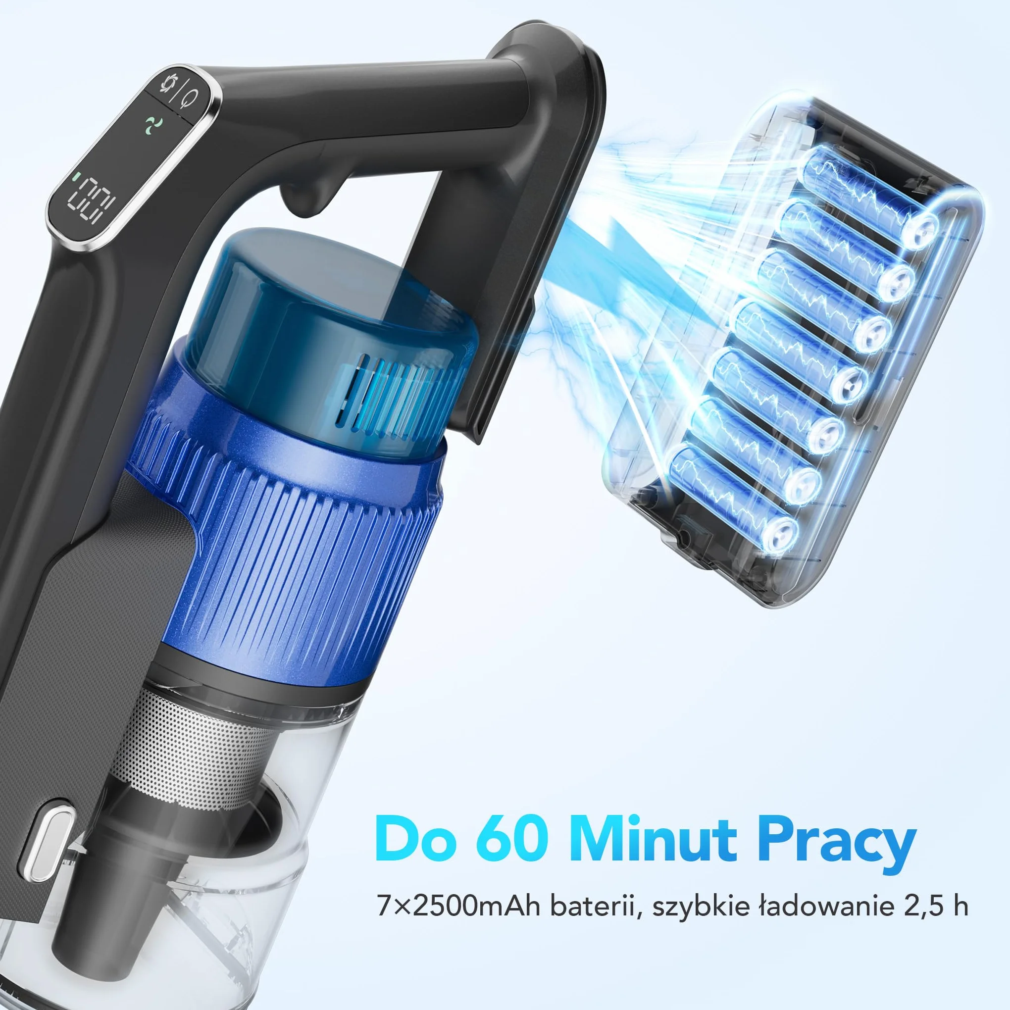 Greenote GSC80 Bezprzewodowy Odkurzacz Pionowy 45KPa 600W 60 Min Składana Rura
