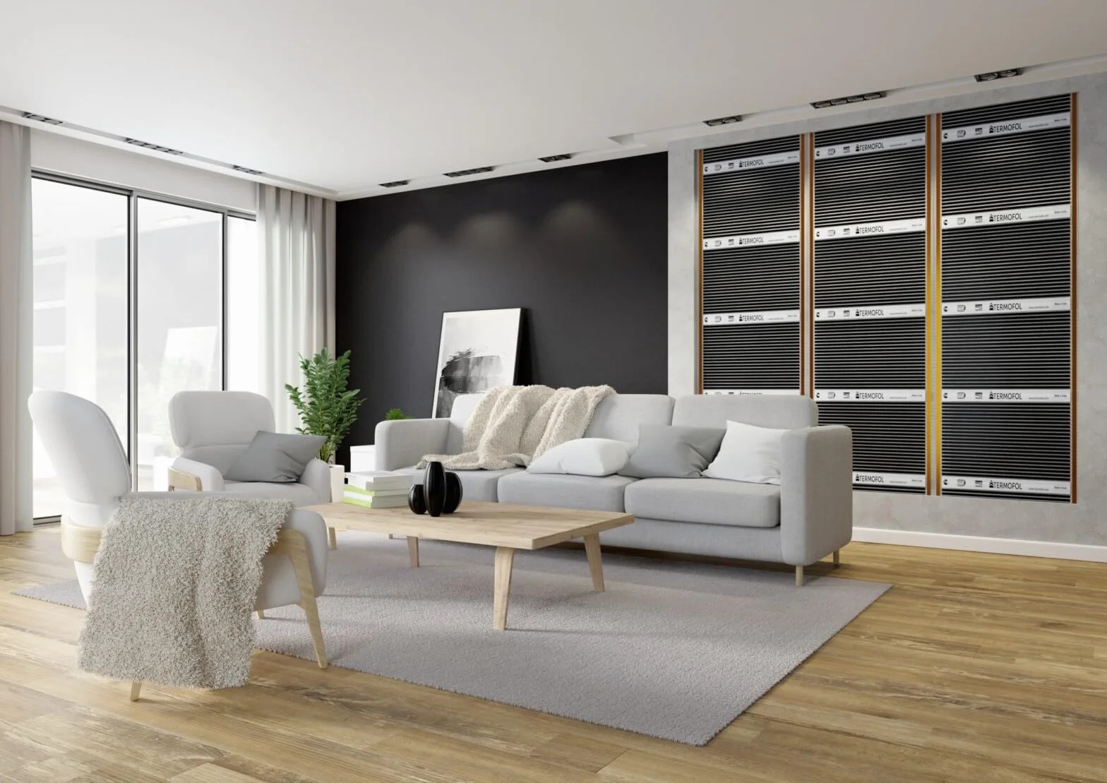 Termofol Elektryczne ogrzewanie podłogowe folia grzewcza 230 V – z termostatem H5 – moc 140 W/m2 – powierzchnia 10 m² – ogrzewanie podłogowe, kompletny zestaw do ogrzewania podłogowego, ściennego lub