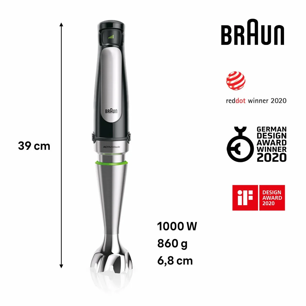 Braun MultiQuick 7 MQ 7075X blender ręczny immersyjny ze stali nierdzewnej ActiveBlade