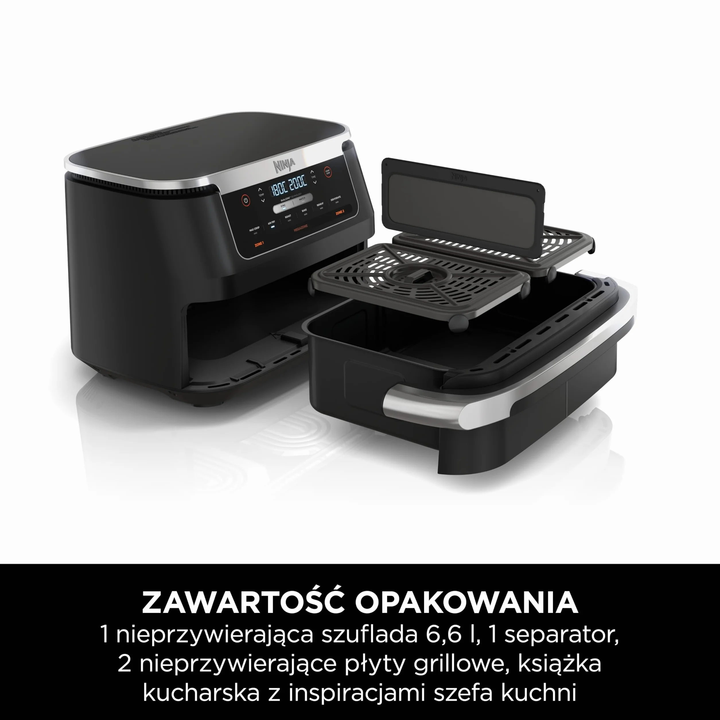Ninja FlexDrawer frytkownica beztłuszczowa 6,6 l 6 w 1 2 strefy AF550EU