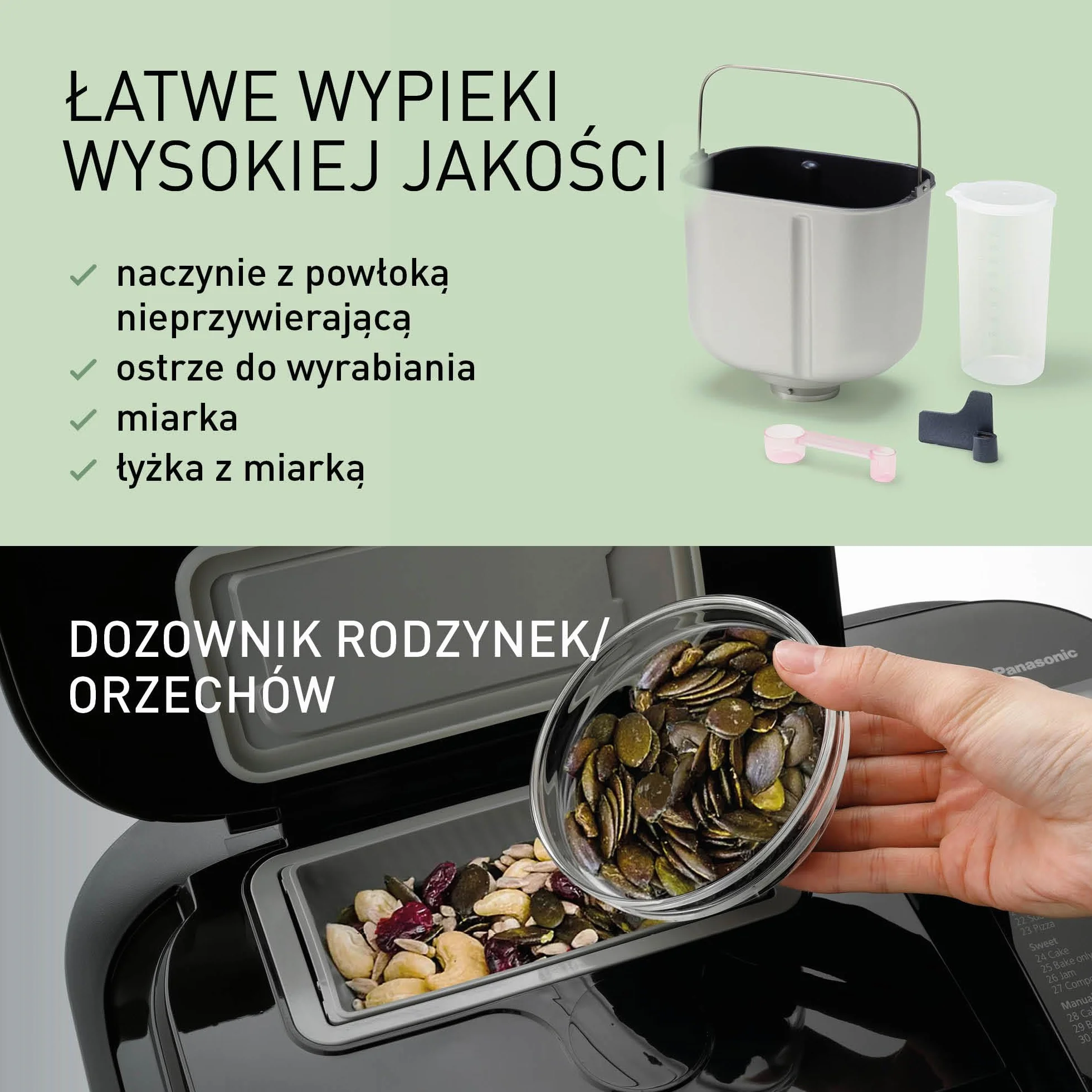Panasonic SD-R2530 wypiekacz do chleba (30 programów wypieku, 2 czujniki temperatury, cyfrowy timer do 13h, 3 rozmiary bochenka, dozownik bakalii), czarny