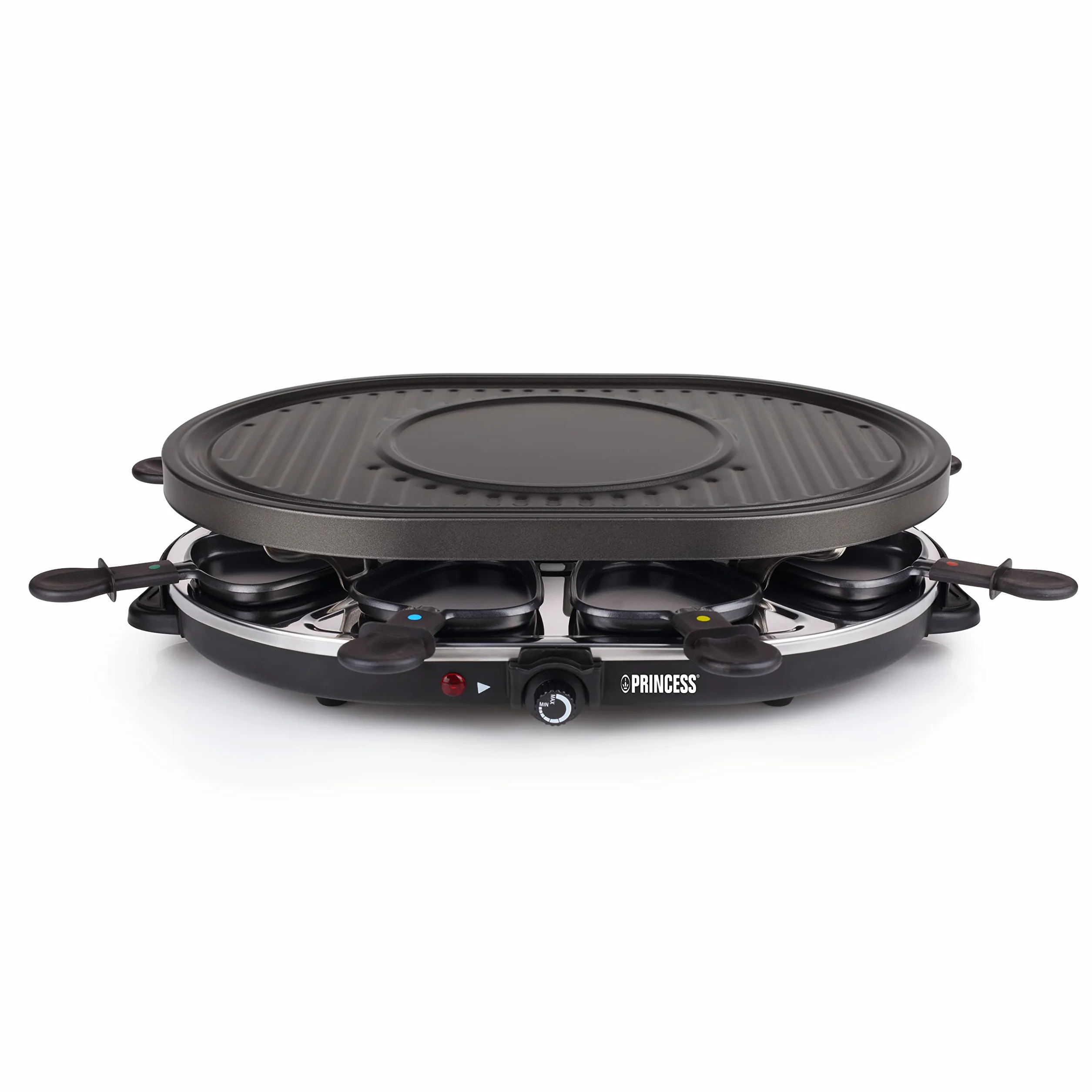 Princess Raclette Grill Owalny 1200 W 42 x 30 cm 8 Patelni Płyta Crépes