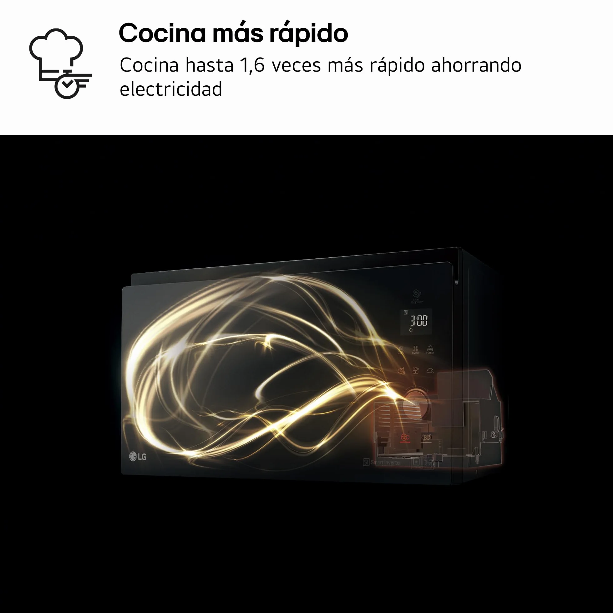 LG MH6565CPW Grill Smart Inverter Mikrofalówka 1000 W Grill 900 W Micro+Grill 1 450 W Pojemność 25 litrów Ekran LED Taca Crispy Wewnętrzna taca 292 mm Czarny matowy