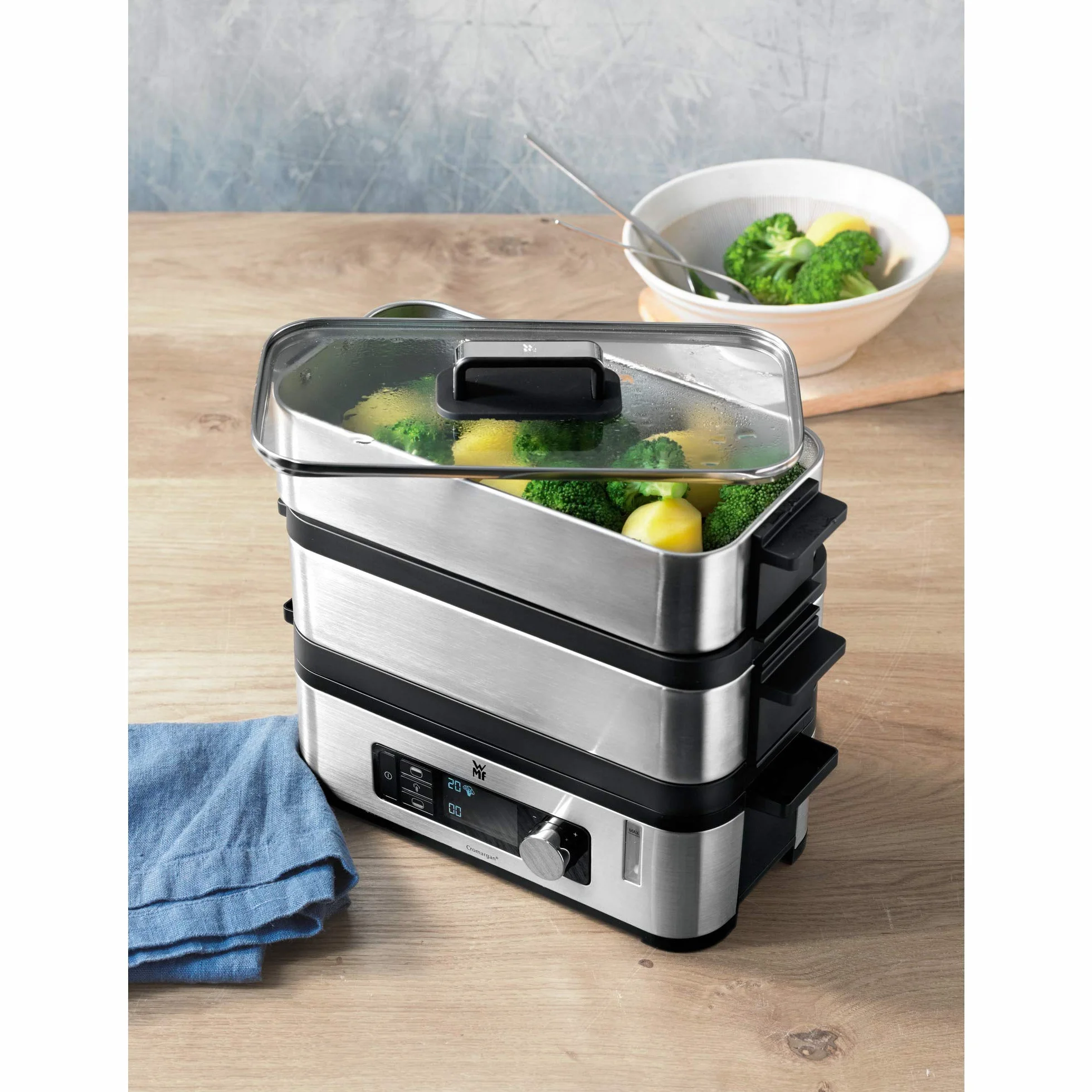 Wmf 415090011 Parowar, Czarny/Srebrny, 30L