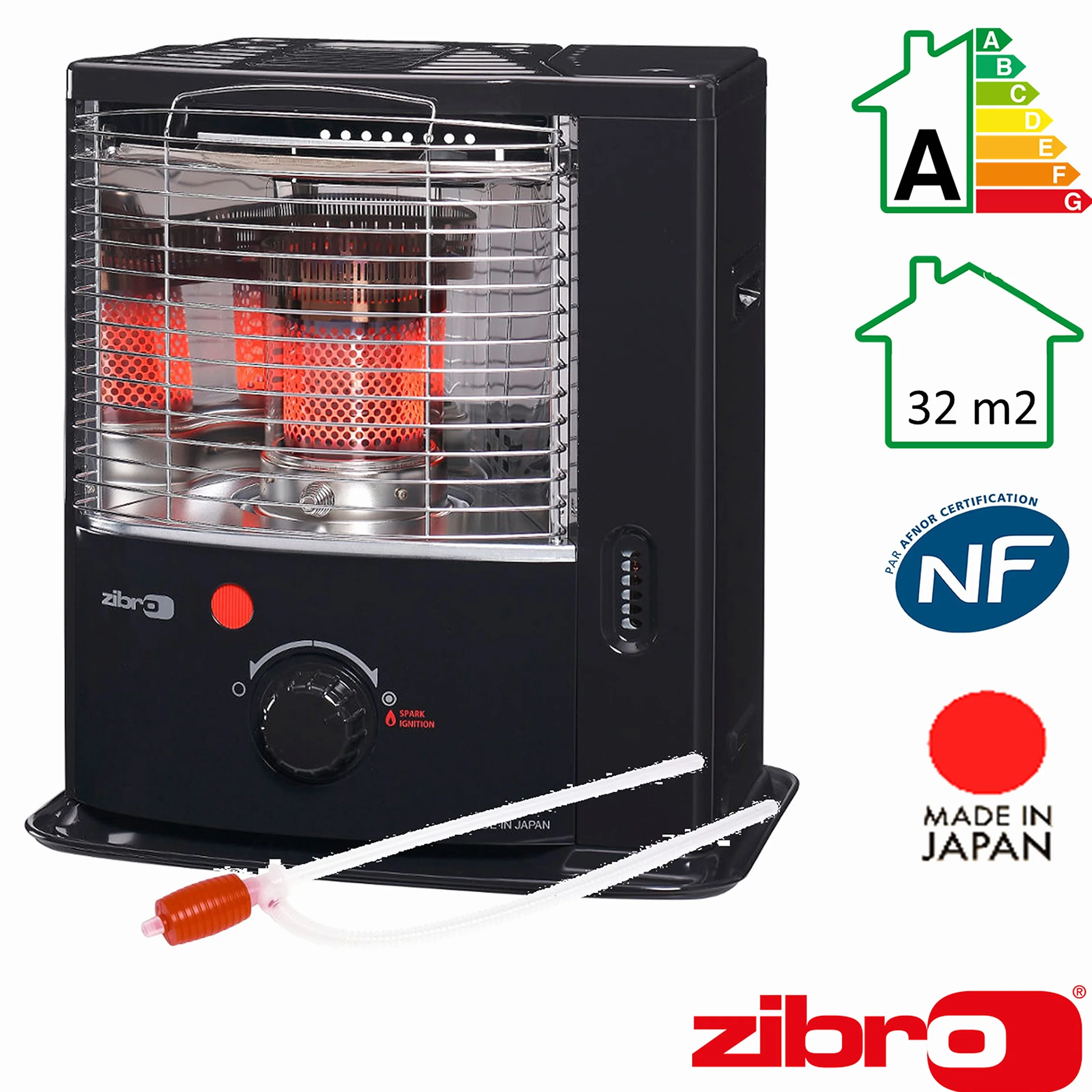 Zibro RS-220, przenośny mechaniczny grzejnik grzejny, japońska jakość, ogrzewa do 35 metrów kwadratowych, nie wymaga instalacji, moc 2200 W