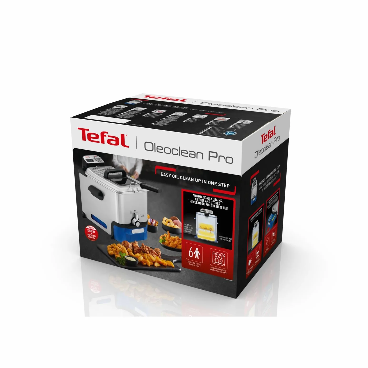Tefal FR8040 Pro Inox & Design Frytkownica, Stal Szlachetna, 2300 W, 3,5 l, Srebrny/Czarny