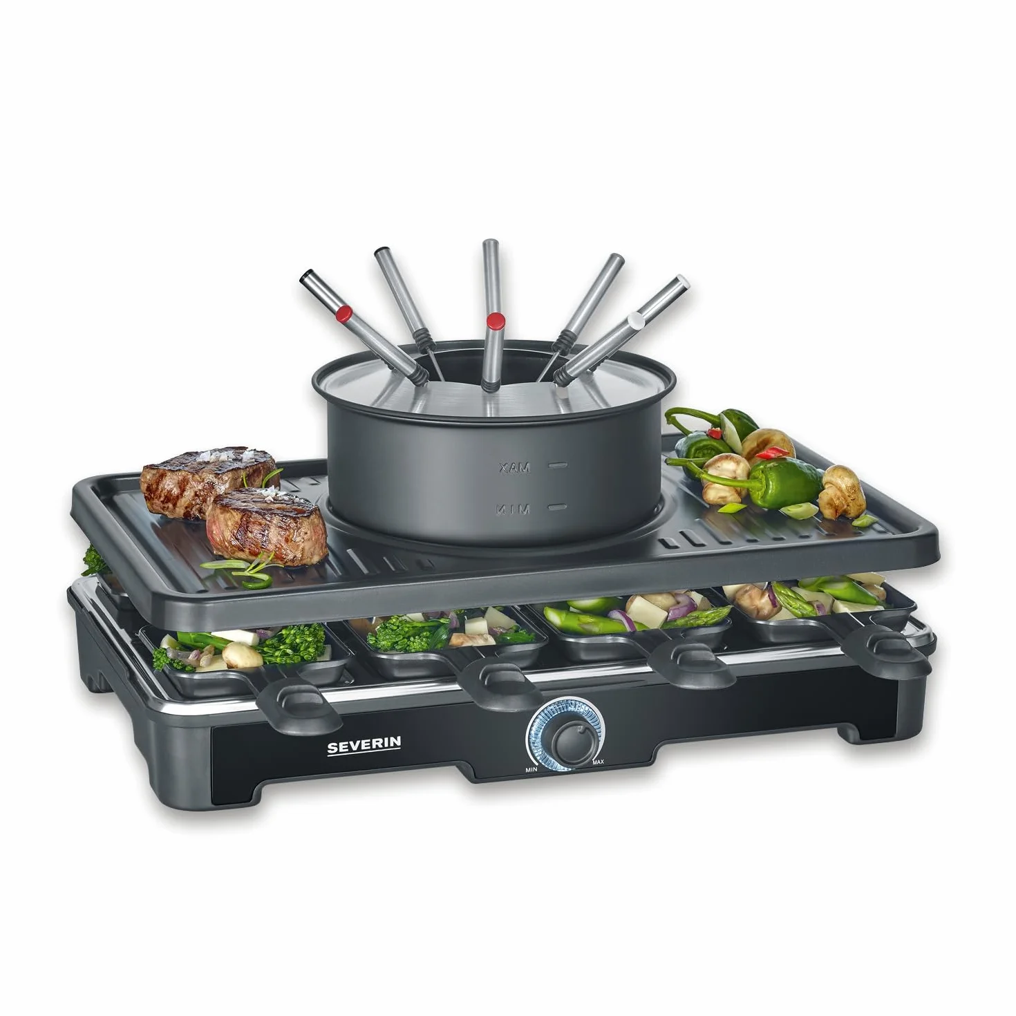 SEVERIN Kombinacja raclette i fondue 1400 W Czarny RG 2347