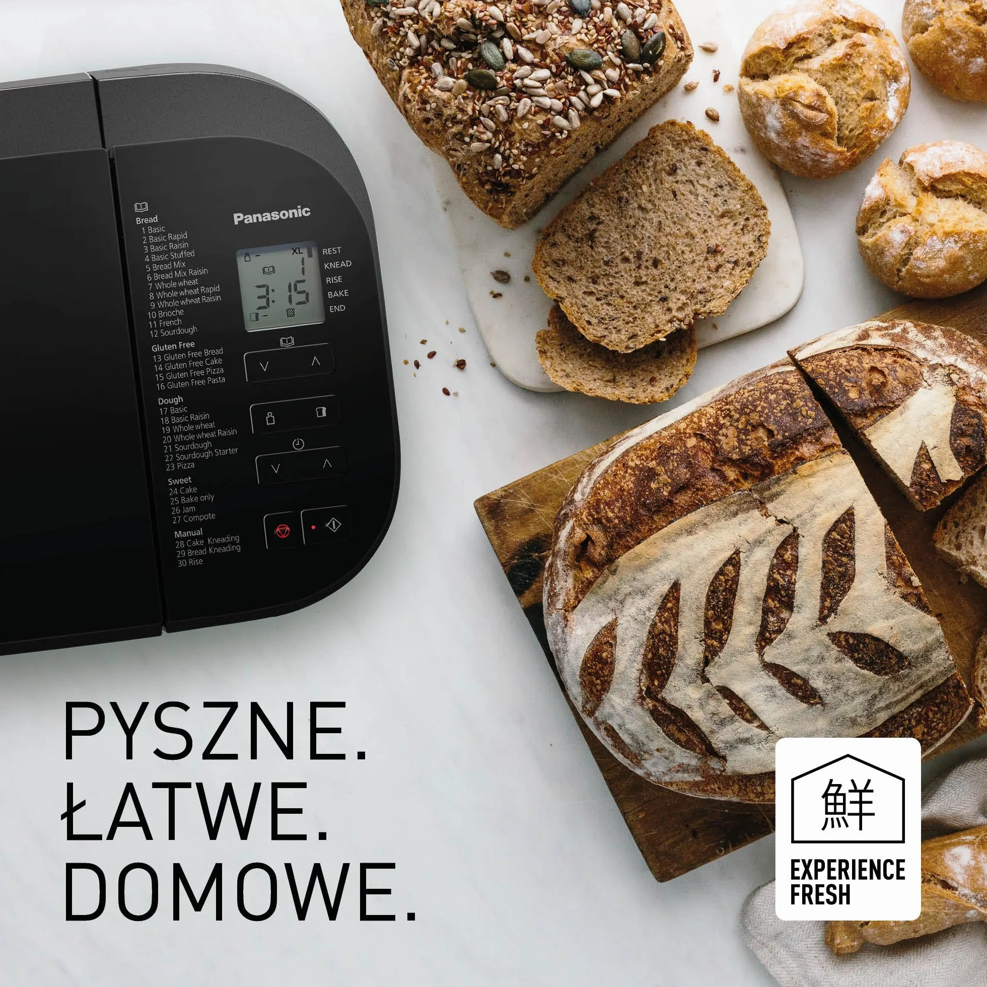 Panasonic SD-R2530 wypiekacz do chleba (30 programów wypieku, 2 czujniki temperatury, cyfrowy timer do 13h, 3 rozmiary bochenka, dozownik bakalii), czarny