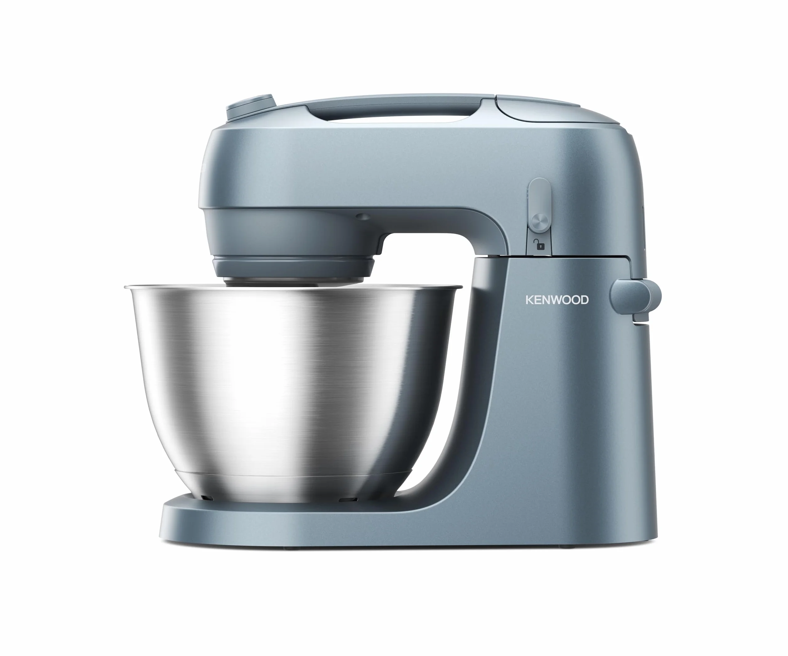 Kenwood Go KZM35.000GY Planetarna konstrukcja oszczędzająca miejsce, kompaktowa maszyna do ugniatania z miską 4 l, 3 narzędzia mieszające, 6 prędkości, tylko 30 cm wysokości, z uchwytem, moc 800 W,