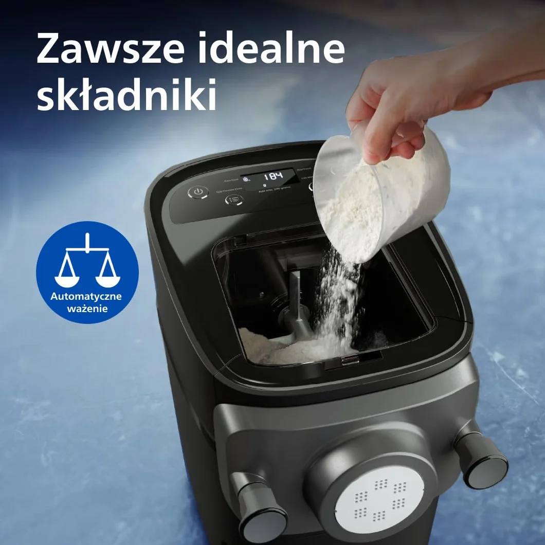 Philips Seria 7000 Urządzenie do wyrobu makaronu Automatyczne ważenie 8 tarczy formujących Czarny HR2665/93