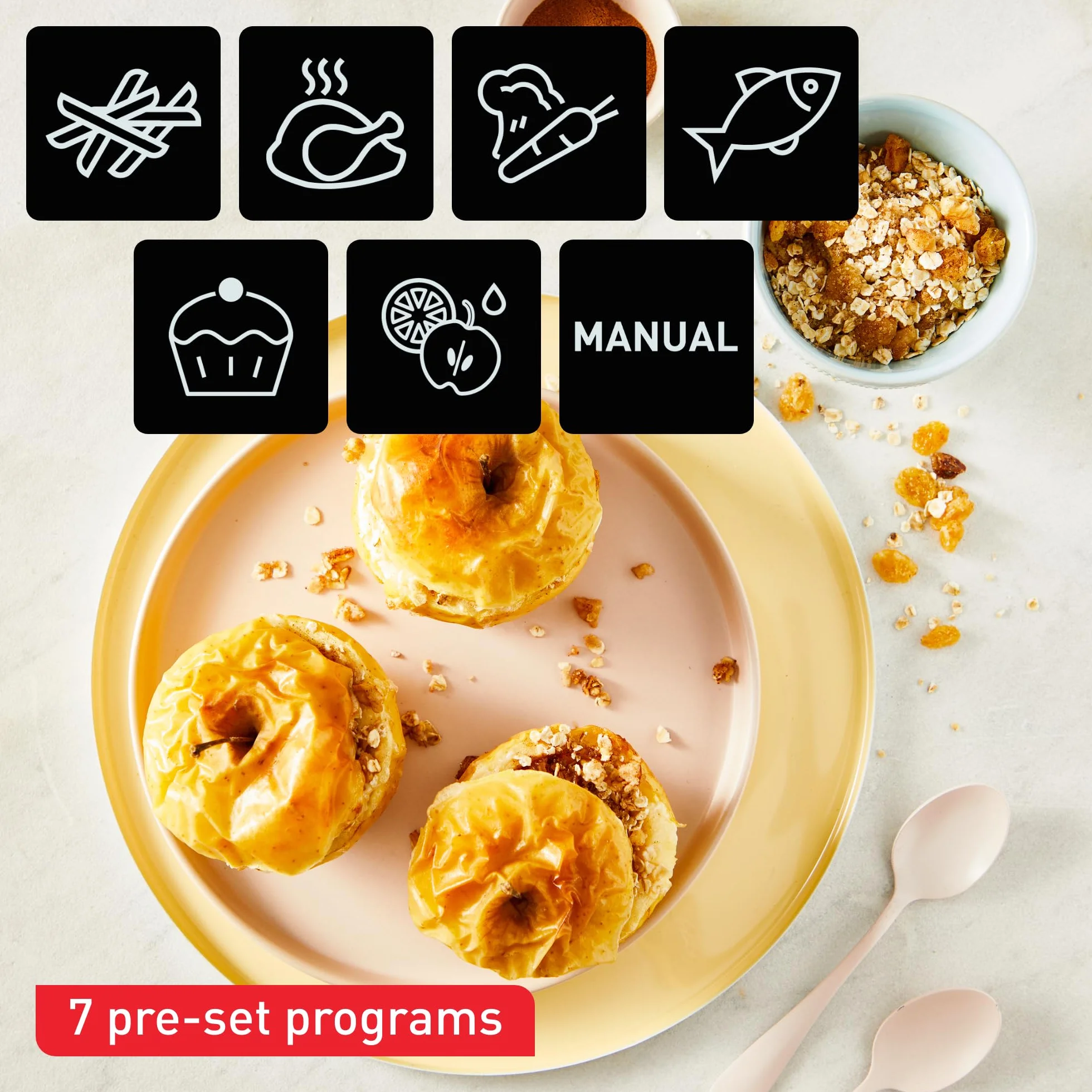 Tefal EY9018 Dual Easy Fry, Frytkownica Beztłuszczowa, Czarna Matowa, 8,3 L, Dwie Szuflady
