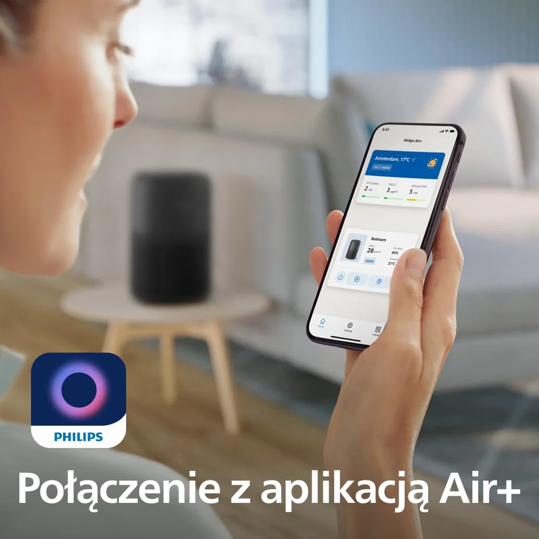 Philips Oczyszczacz powietrza serii 900, HEPA NanoProtect + filtr z węglem aktywnym, CADR 250 m³/h dla alergików 65 m², cichy, inteligentny i energooszczędny (AC0951/13)