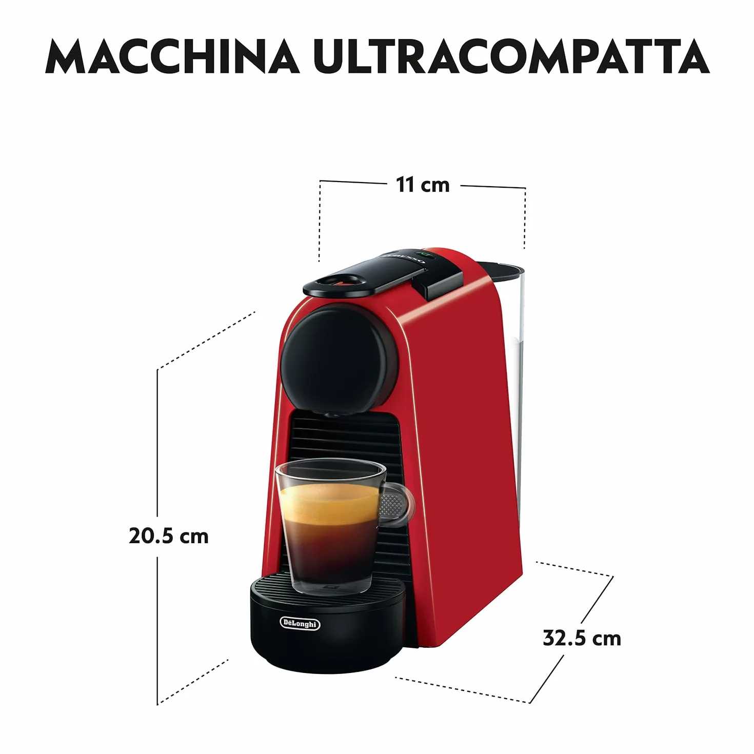 Nespresso De'Longhi Essenza Mini EN 85.R ekspres do kawy na kapsułki 19 bar 0,6 l czerwony