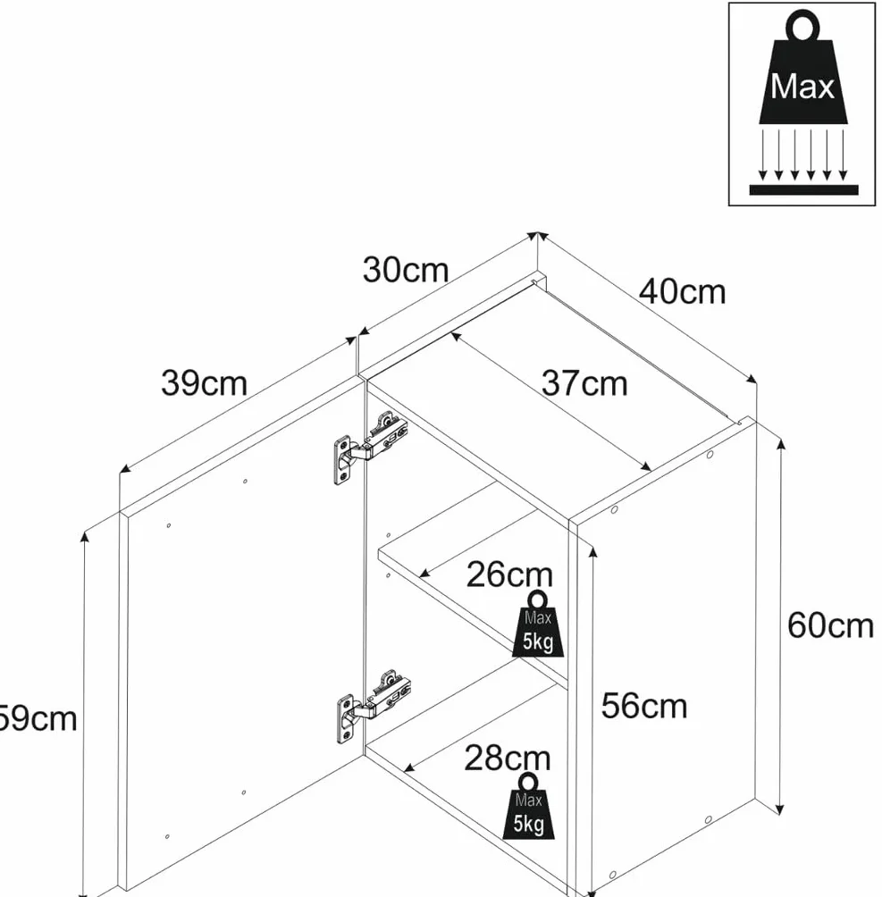 Zestaw Mebli Kuchennych 260 cm, Zabudowa Kuchenna z Szafkami, Słupek Gospodarczy, Kuchnia Modułowa, Biały Mat