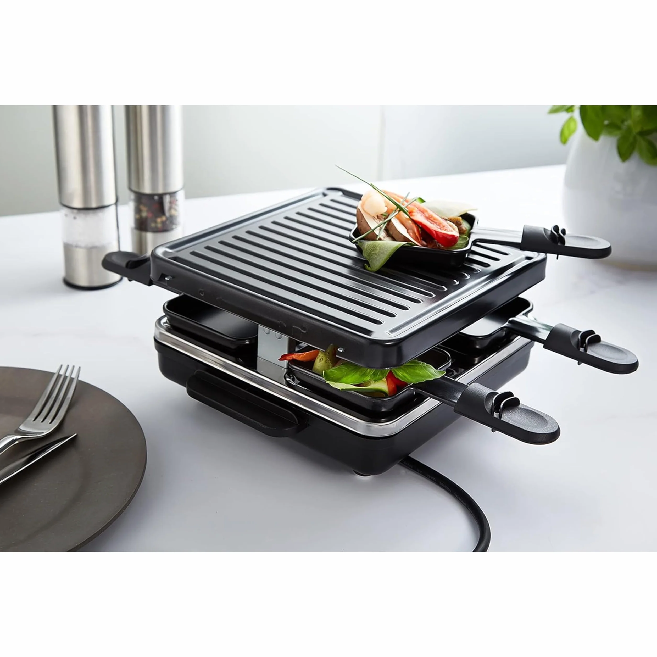Domo DO9147G grill raclette 600 W metal 1 litr czarny